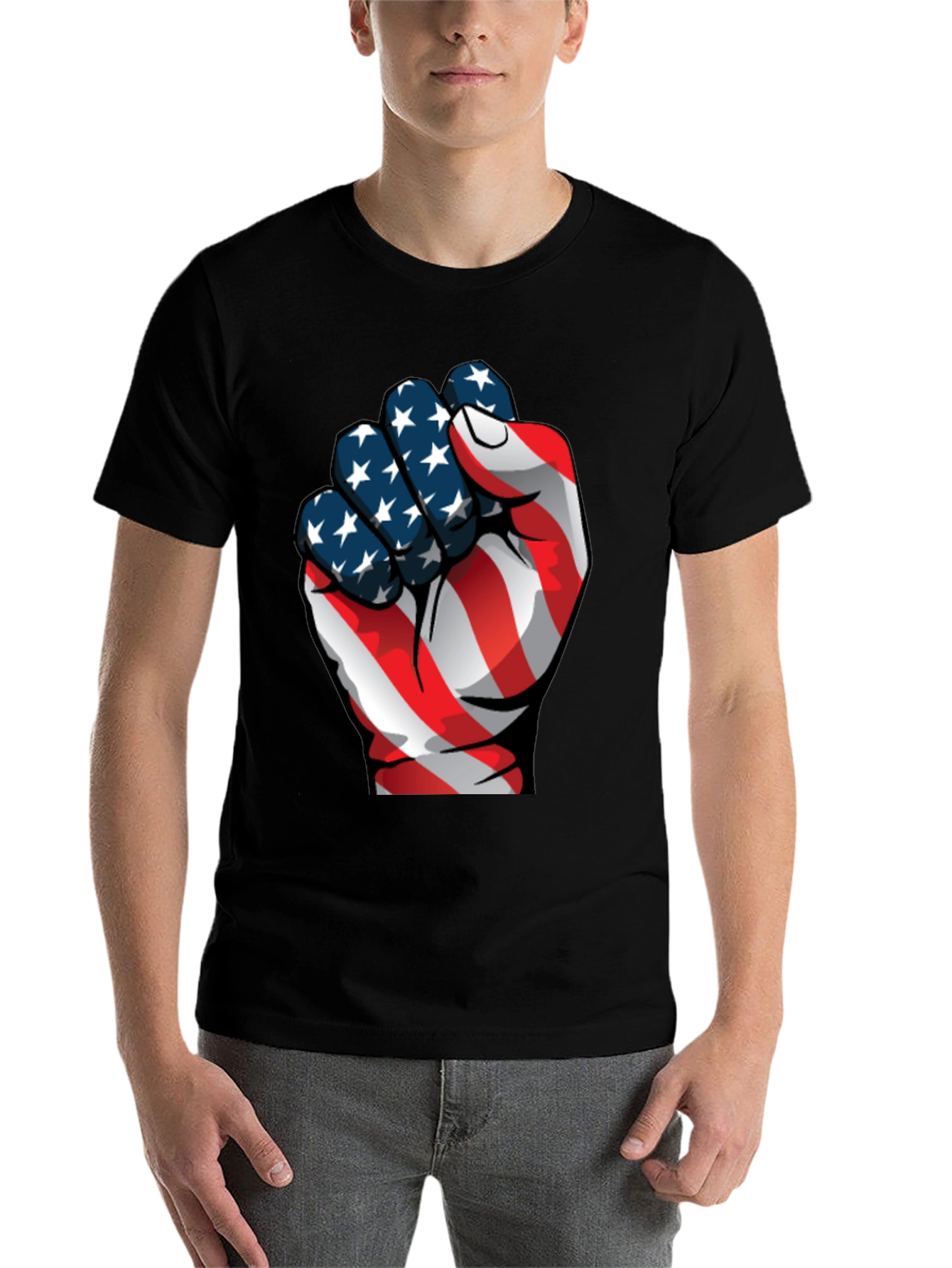 Patriotic Fist Graphic Tee - USA Pride