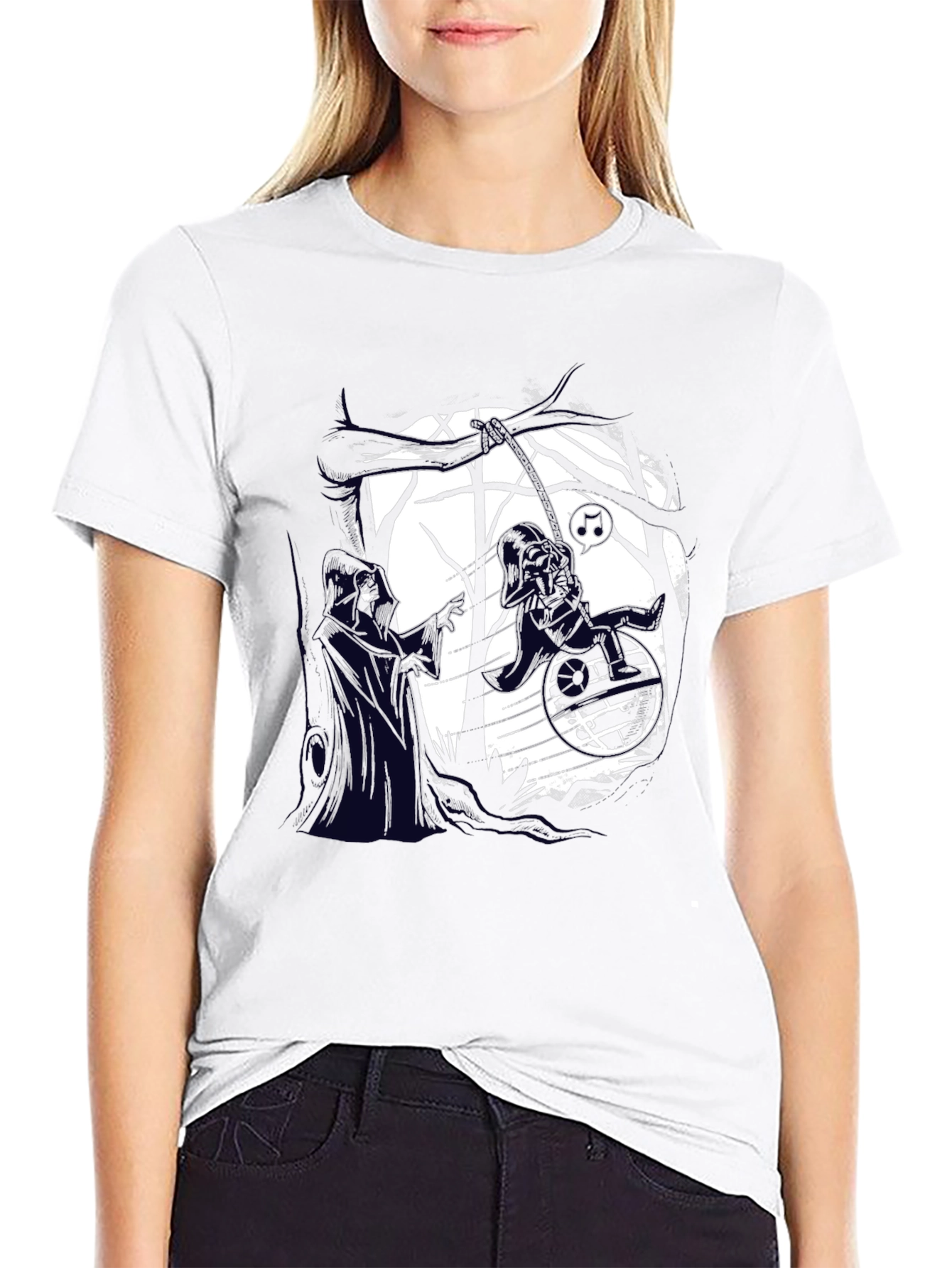 Darth Vader Wheelchair Funny Black T-Shirt