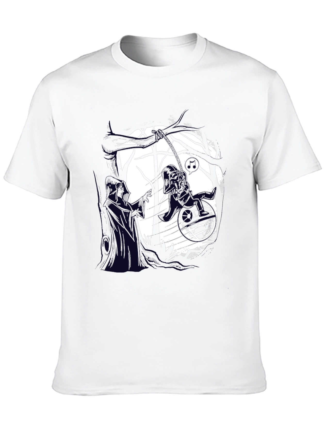 Darth Vader Wheelchair Funny Black T-Shirt