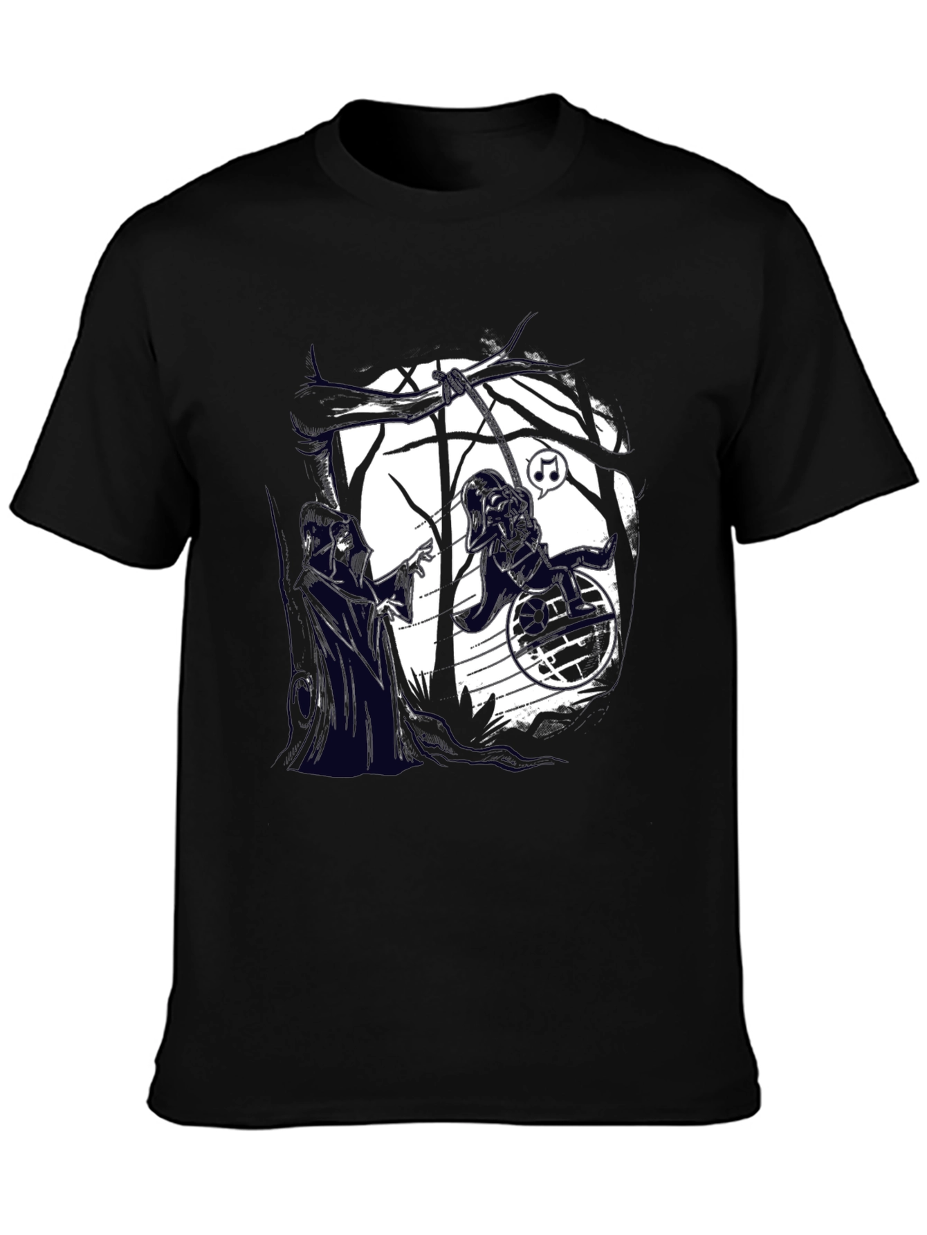 Darth Vader Wheelchair Funny Black T-Shirt