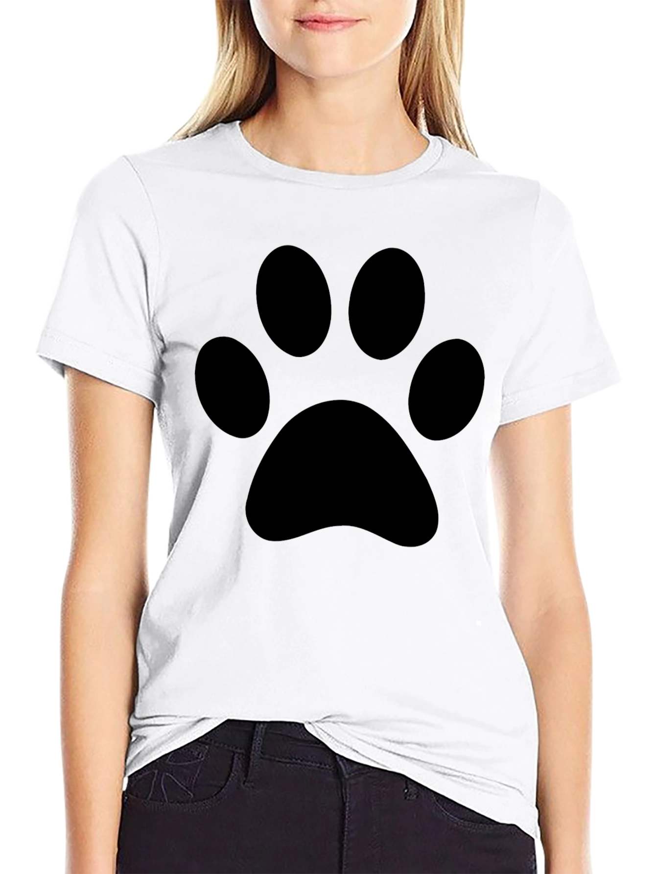 Black Paw Print T-Shirt - Casual Comfort