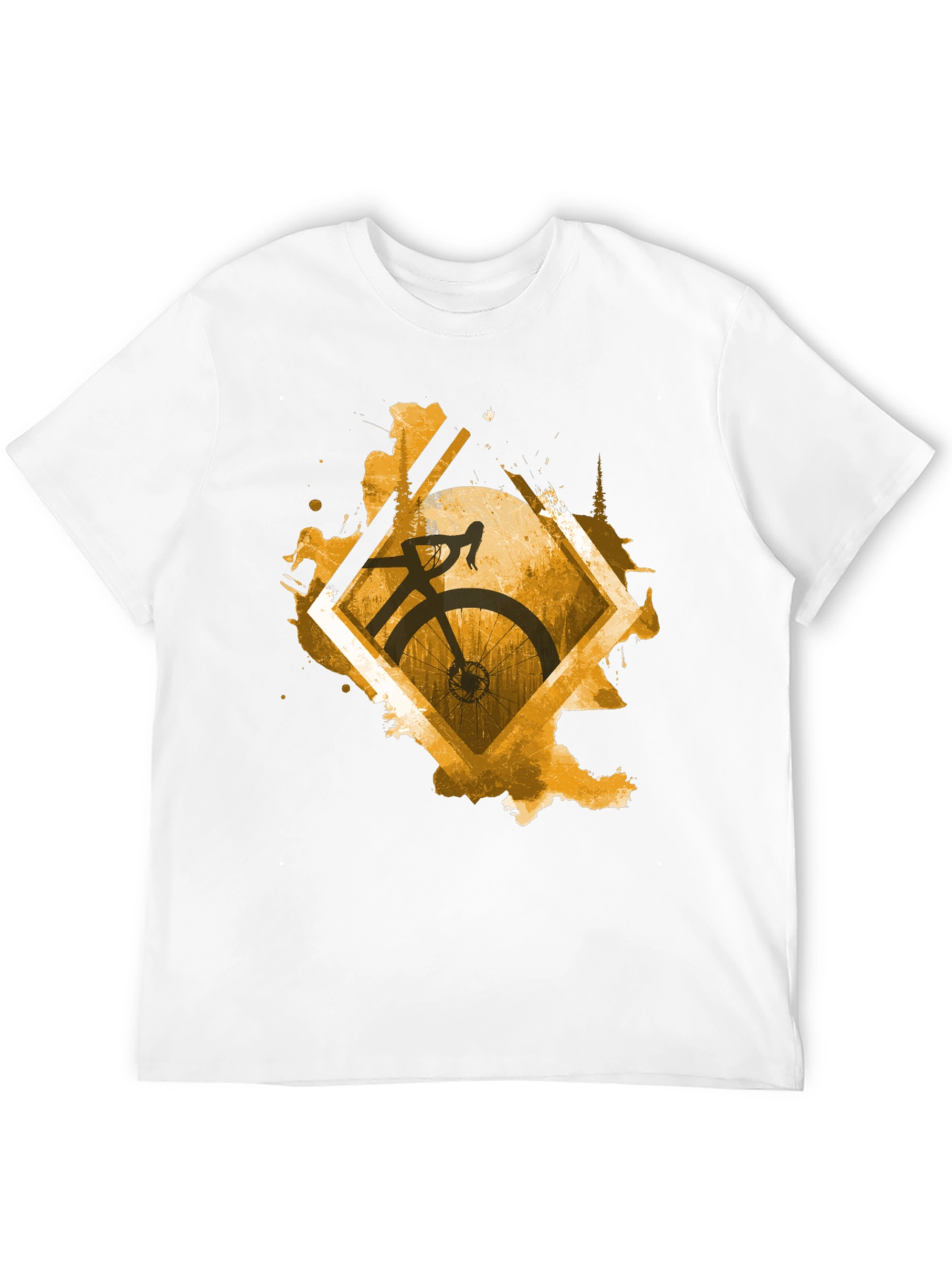 Stylish Cycling Graphic Tee - Mens Black T-Shirt