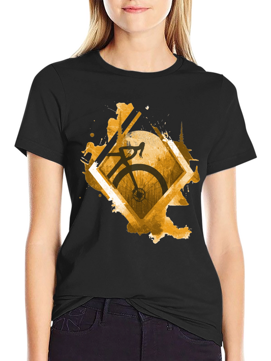 Stylish Cycling Graphic Tee - Mens Black T-Shirt