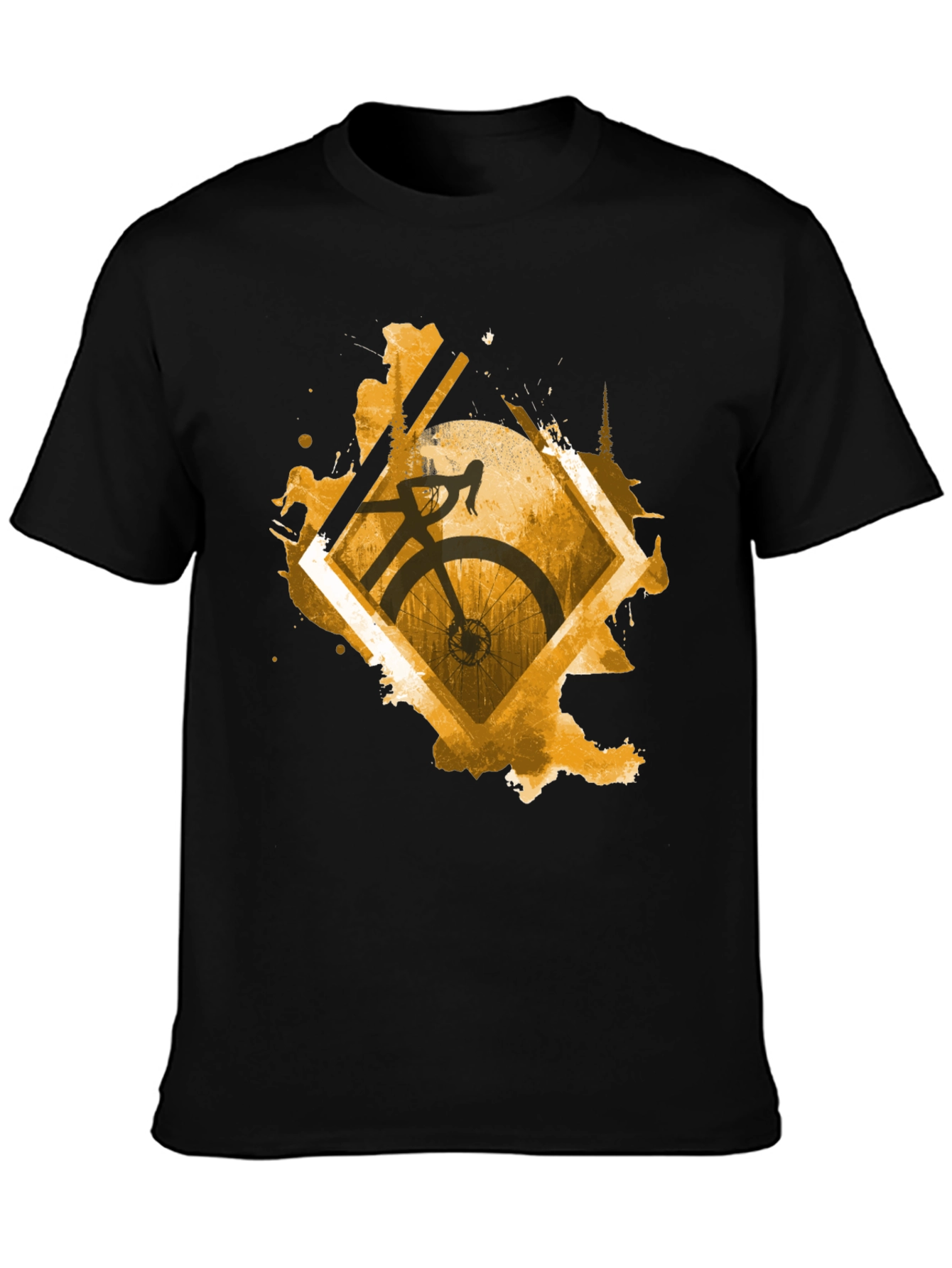 Stylish Cycling Graphic Tee - Mens Black T-Shirt
