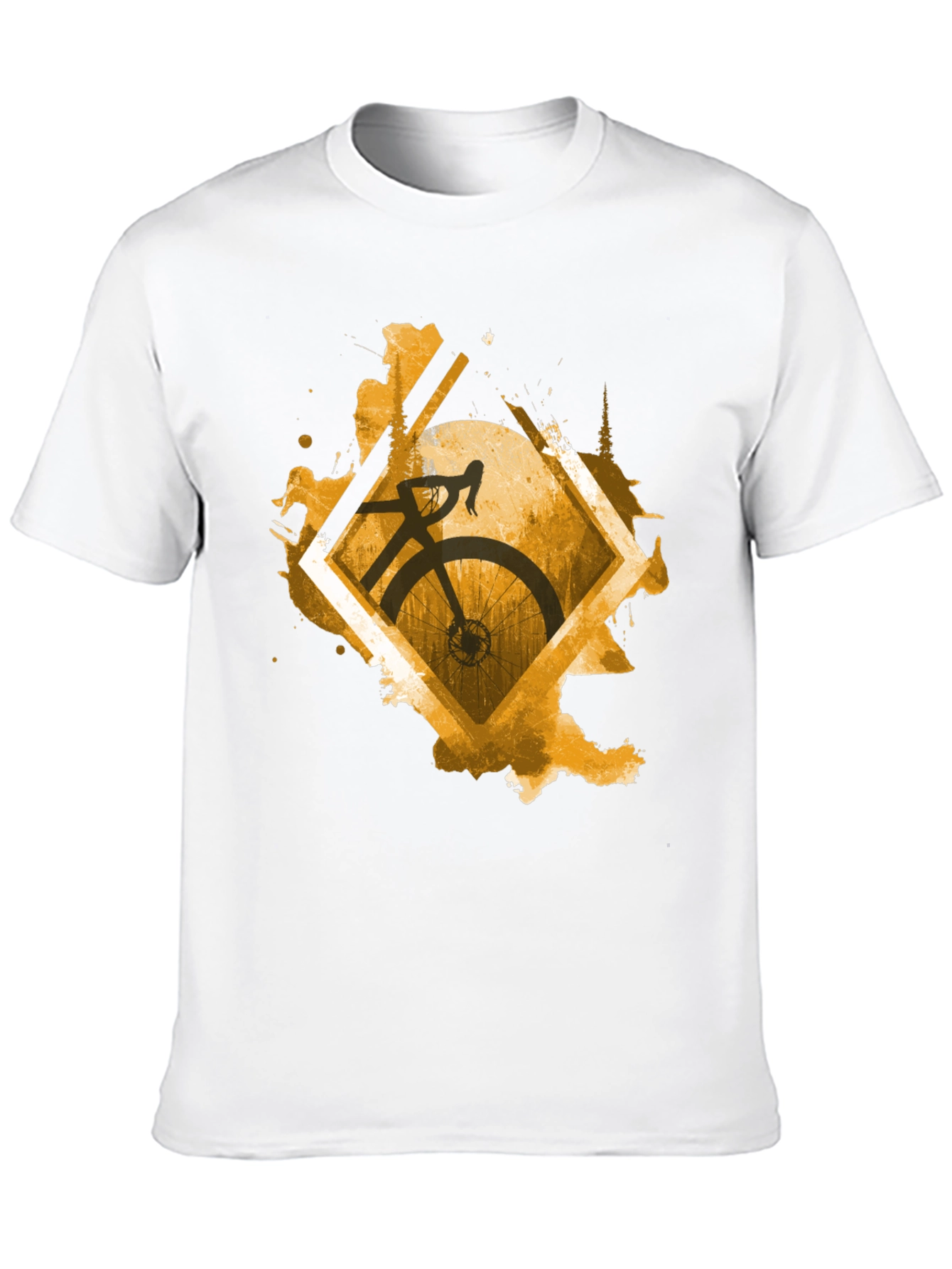 Stylish Cycling Graphic Tee - Mens Black T-Shirt