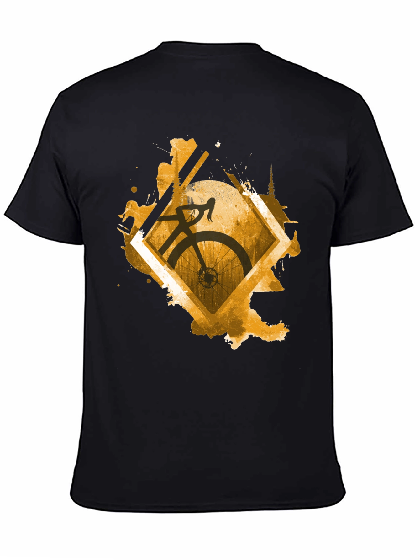 Stylish Cycling Graphic Tee - Mens Black T-Shirt