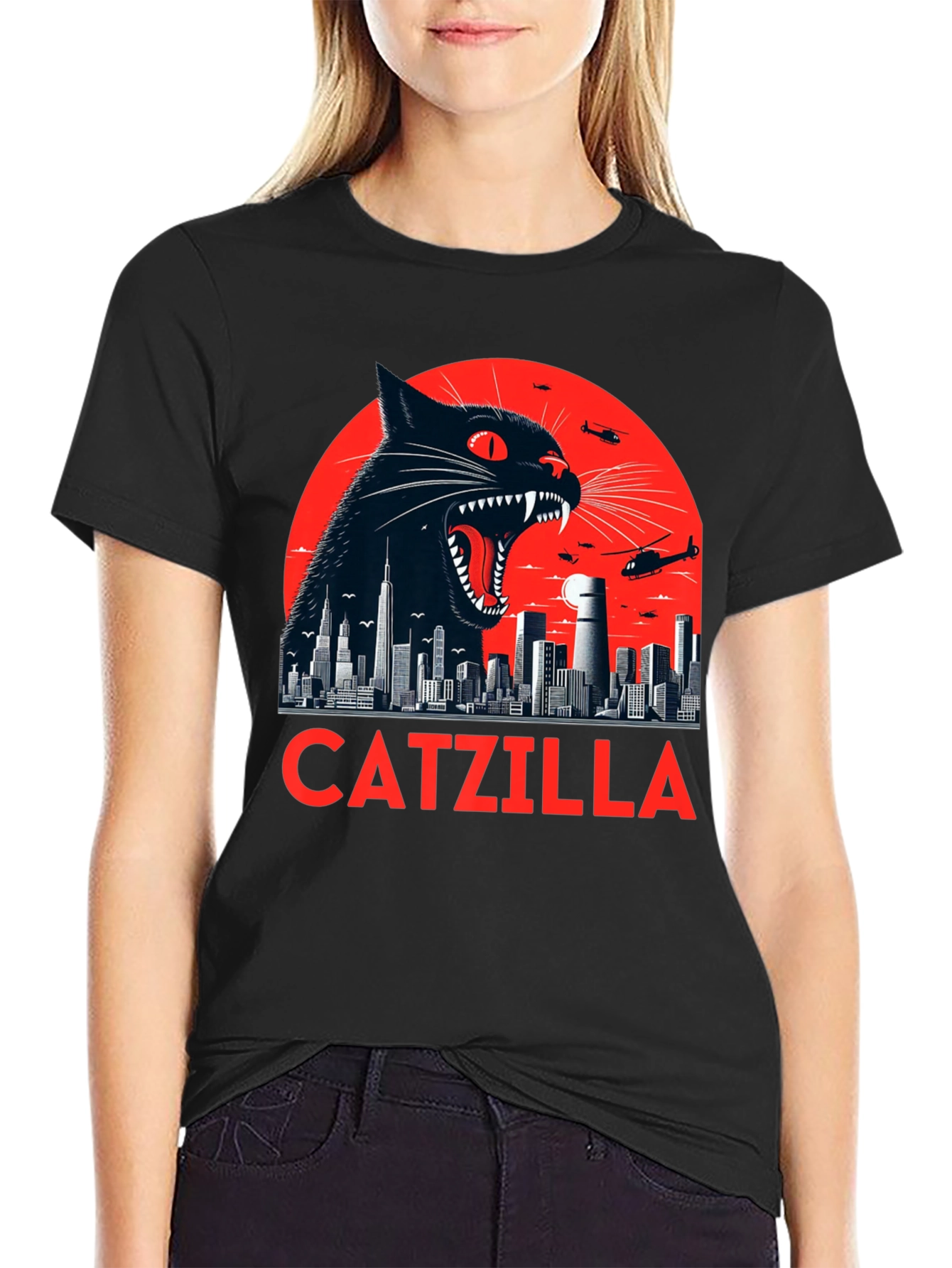 Catzilla T-Shirt - Black Catzilla Graphic Tee