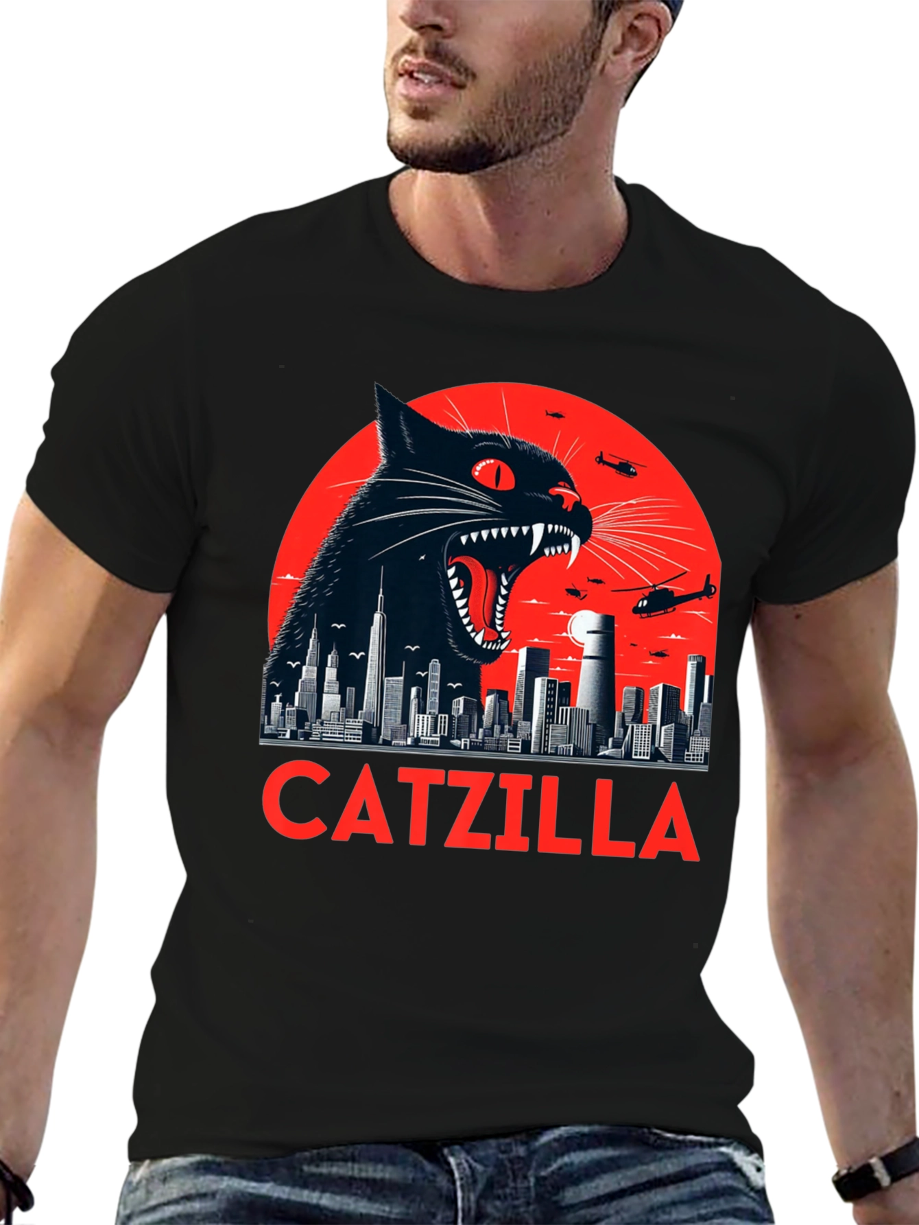 Catzilla T-Shirt - Black Catzilla Graphic Tee