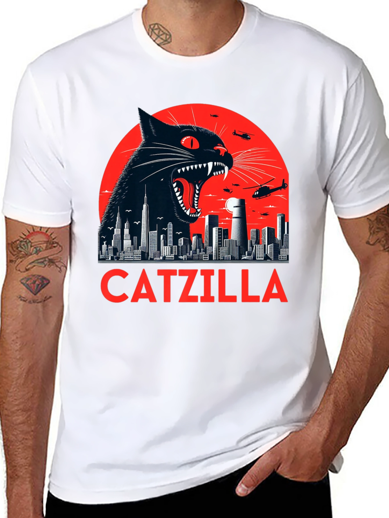Catzilla T-Shirt - Black Catzilla Graphic Tee