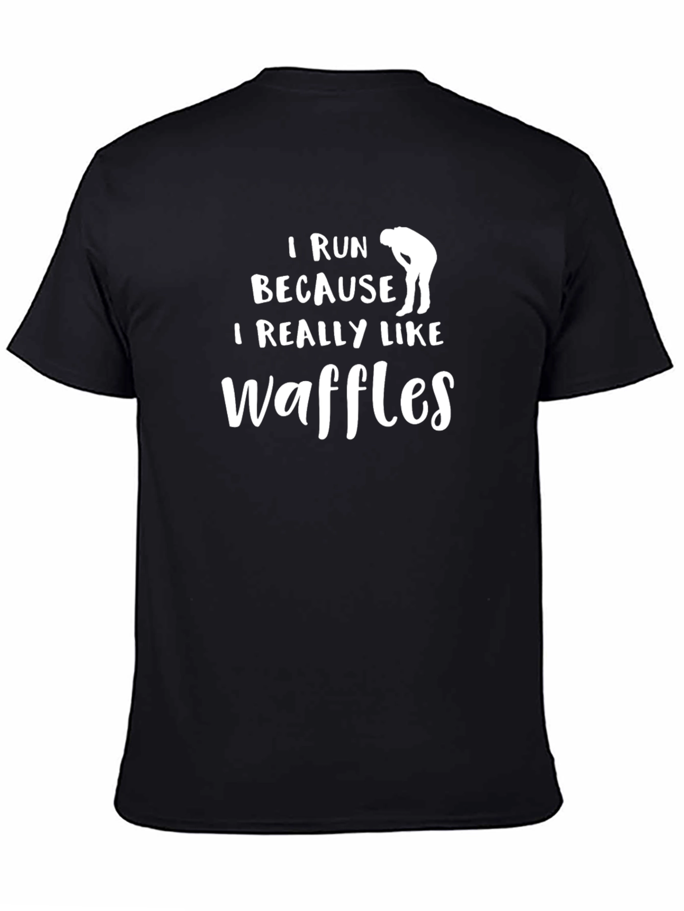 Funny Waffles Runner Black T-Shirt