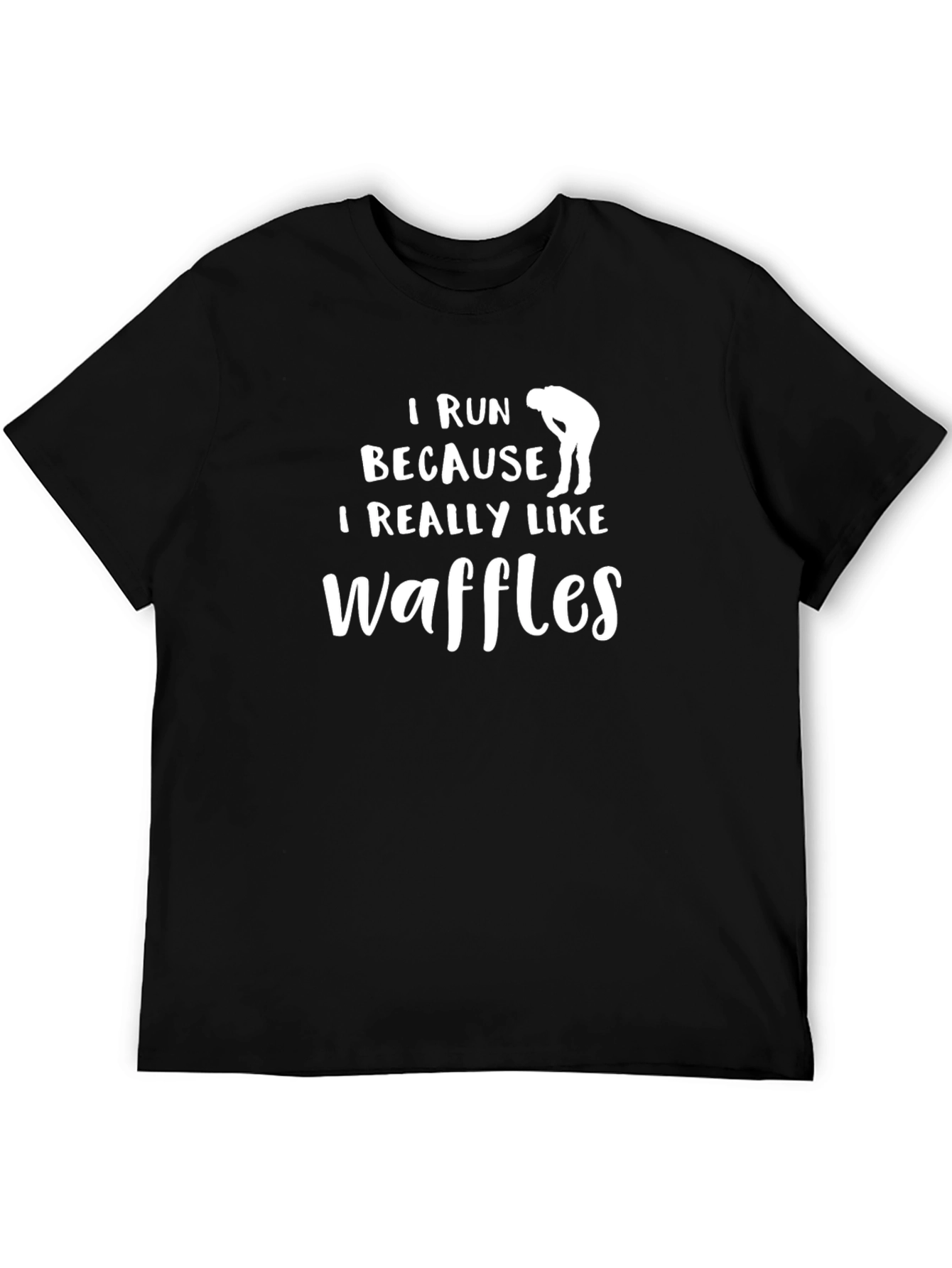 Funny Waffles Runner Black T-Shirt