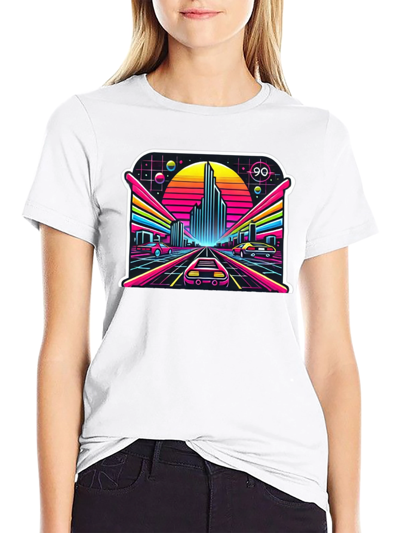Retro 90s Cityscape T-Shirt - Vaporwave Aesthetic