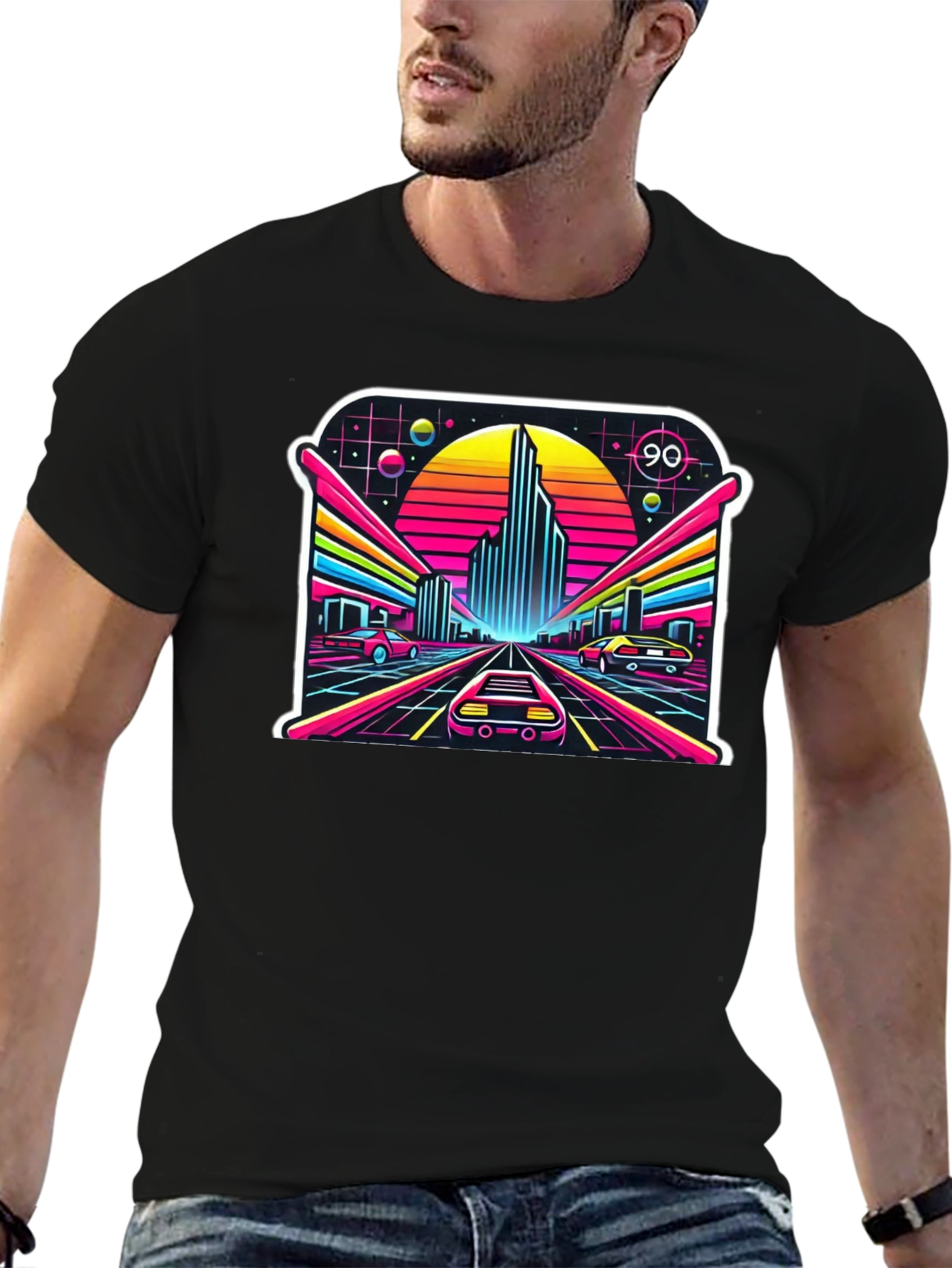 Retro 90s Cityscape T-Shirt - Vaporwave Aesthetic