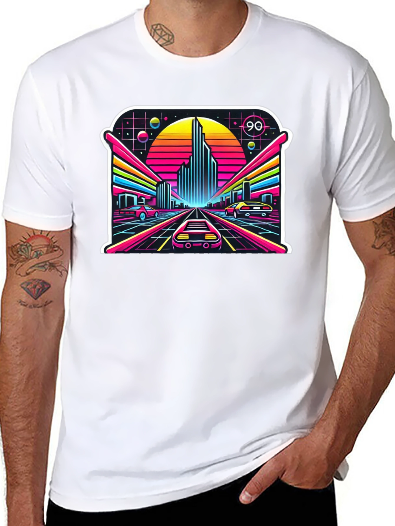 Retro 90s Cityscape T-Shirt - Vaporwave Aesthetic