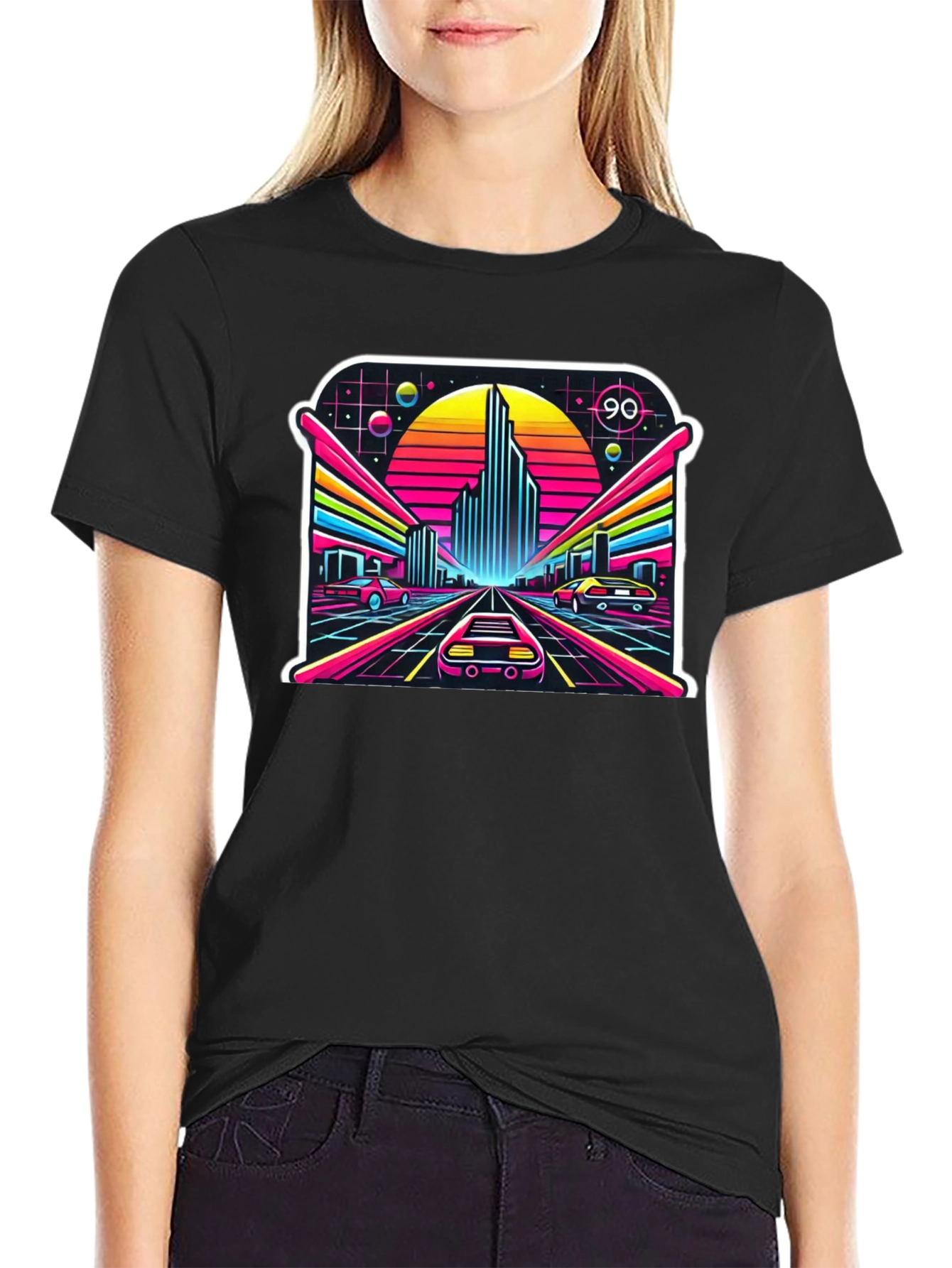 Retro 90s Cityscape T-Shirt - Vaporwave Aesthetic