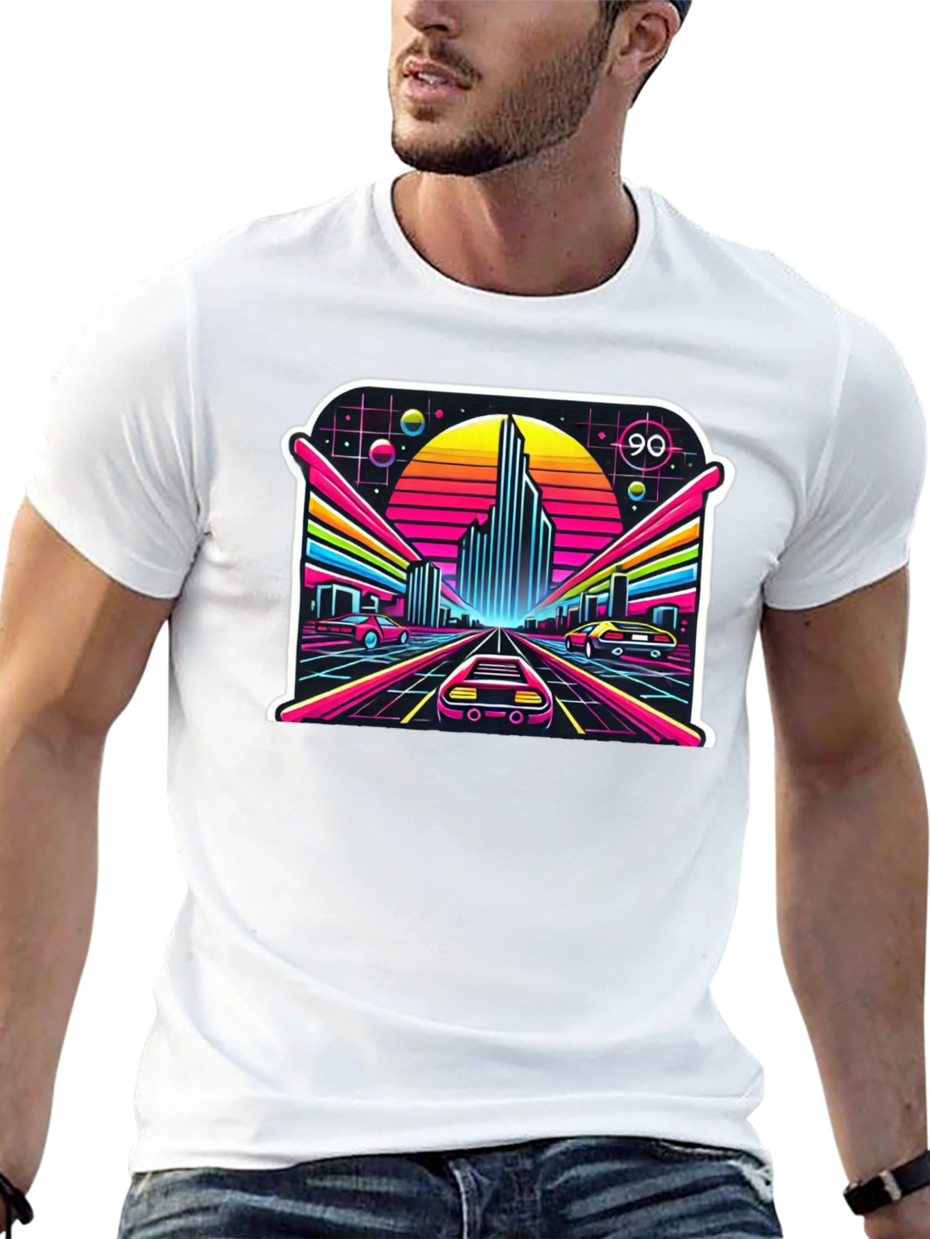 Retro 90s Cityscape T-Shirt - Vaporwave Aesthetic