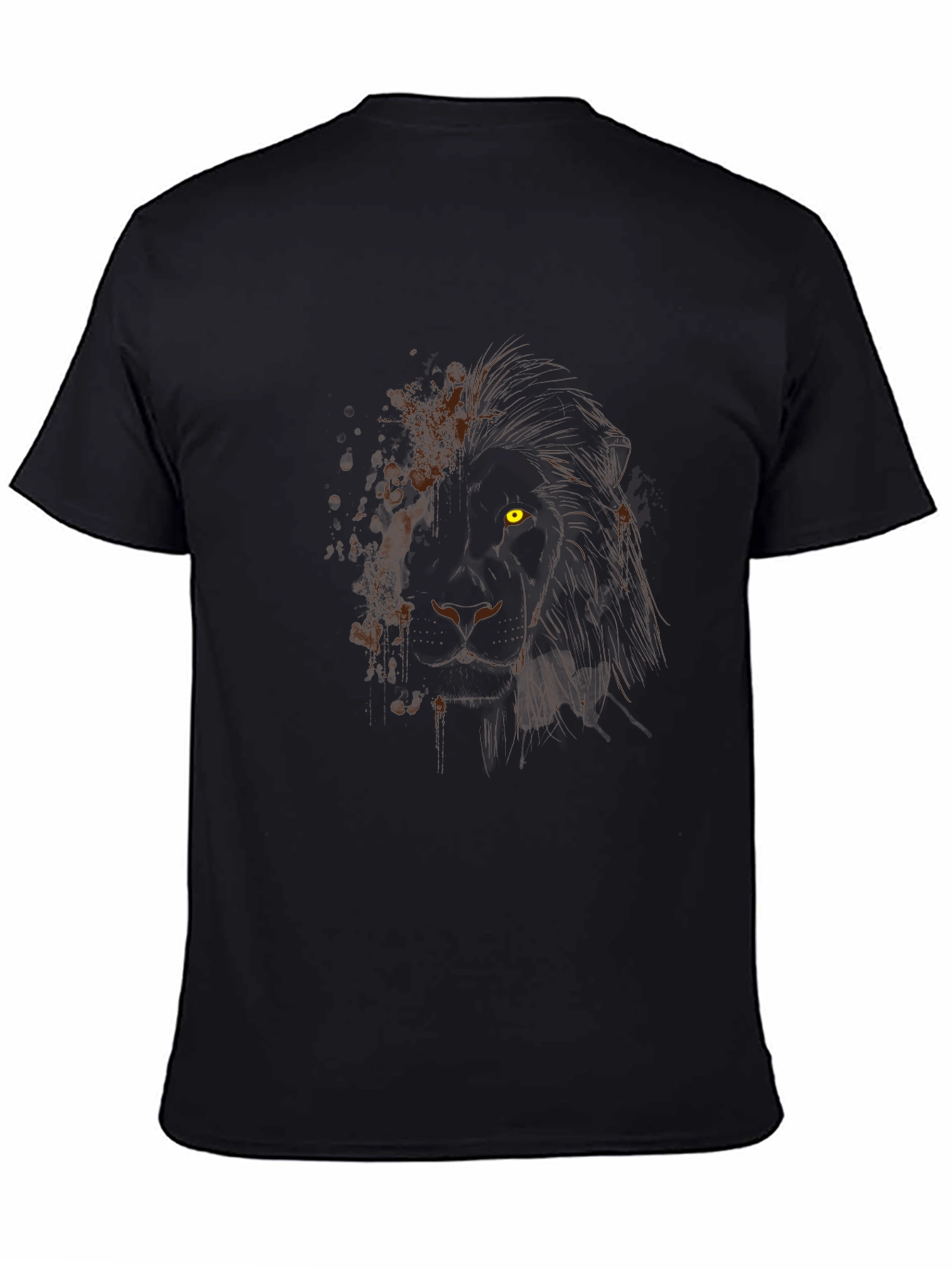 Lion Graphic Black T-Shirt - Mens Modern Tee