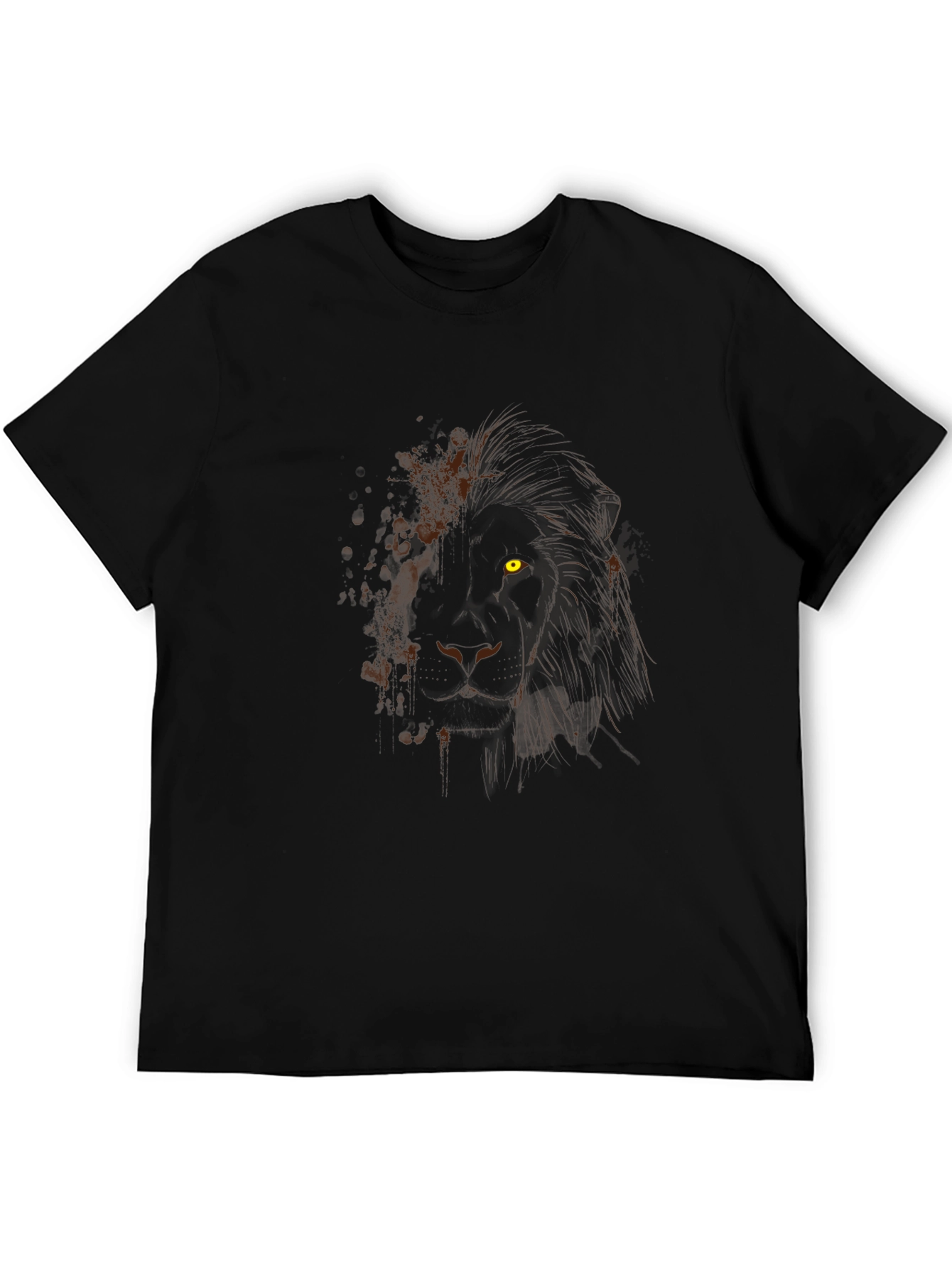 Lion Graphic Black T-Shirt - Mens Modern Tee