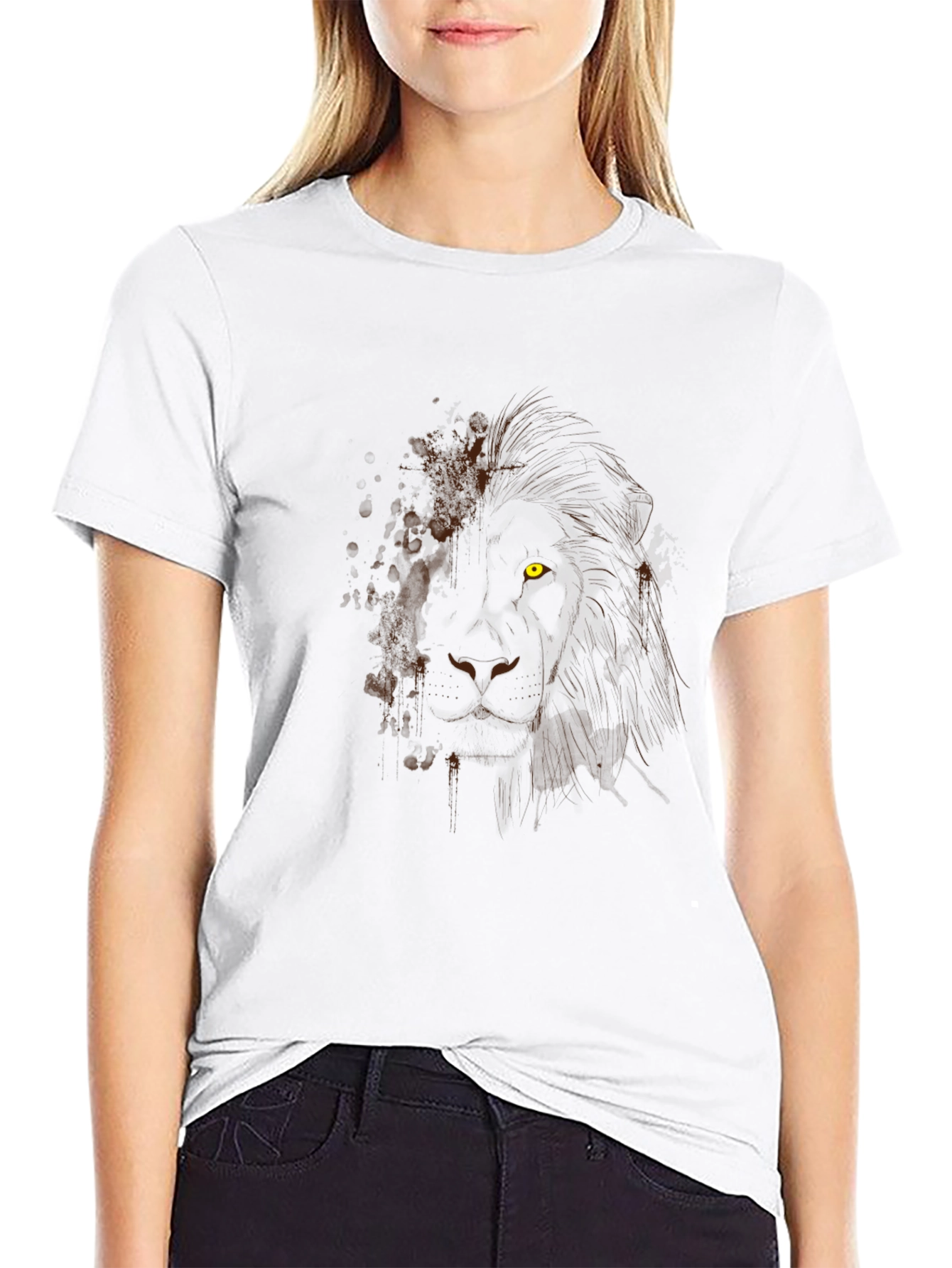 Lion Graphic Black T-Shirt - Mens Modern Tee