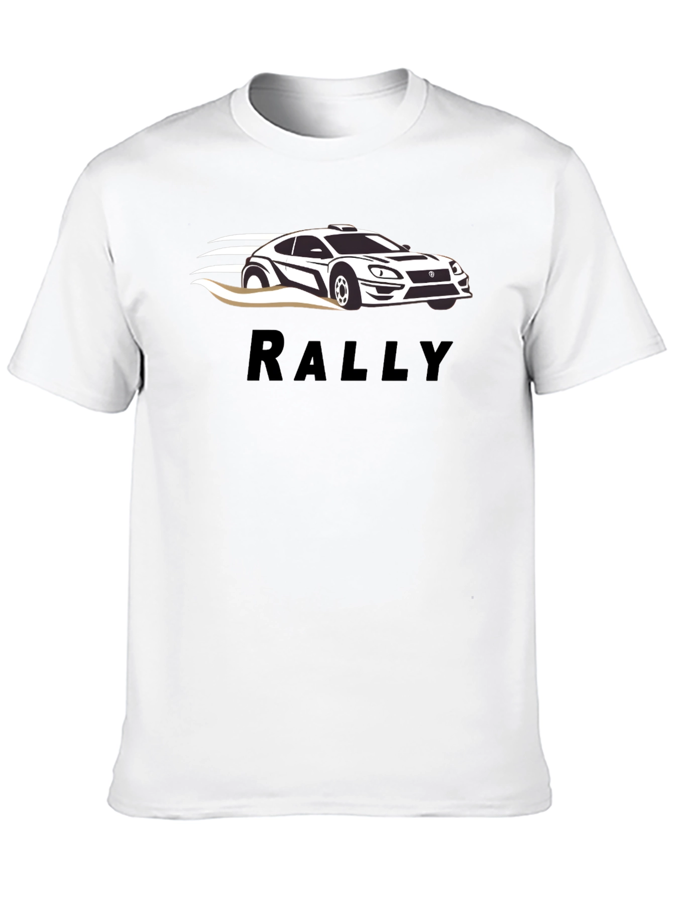 Rally Car Graphic Tee - Black Cotton T-Shirt
