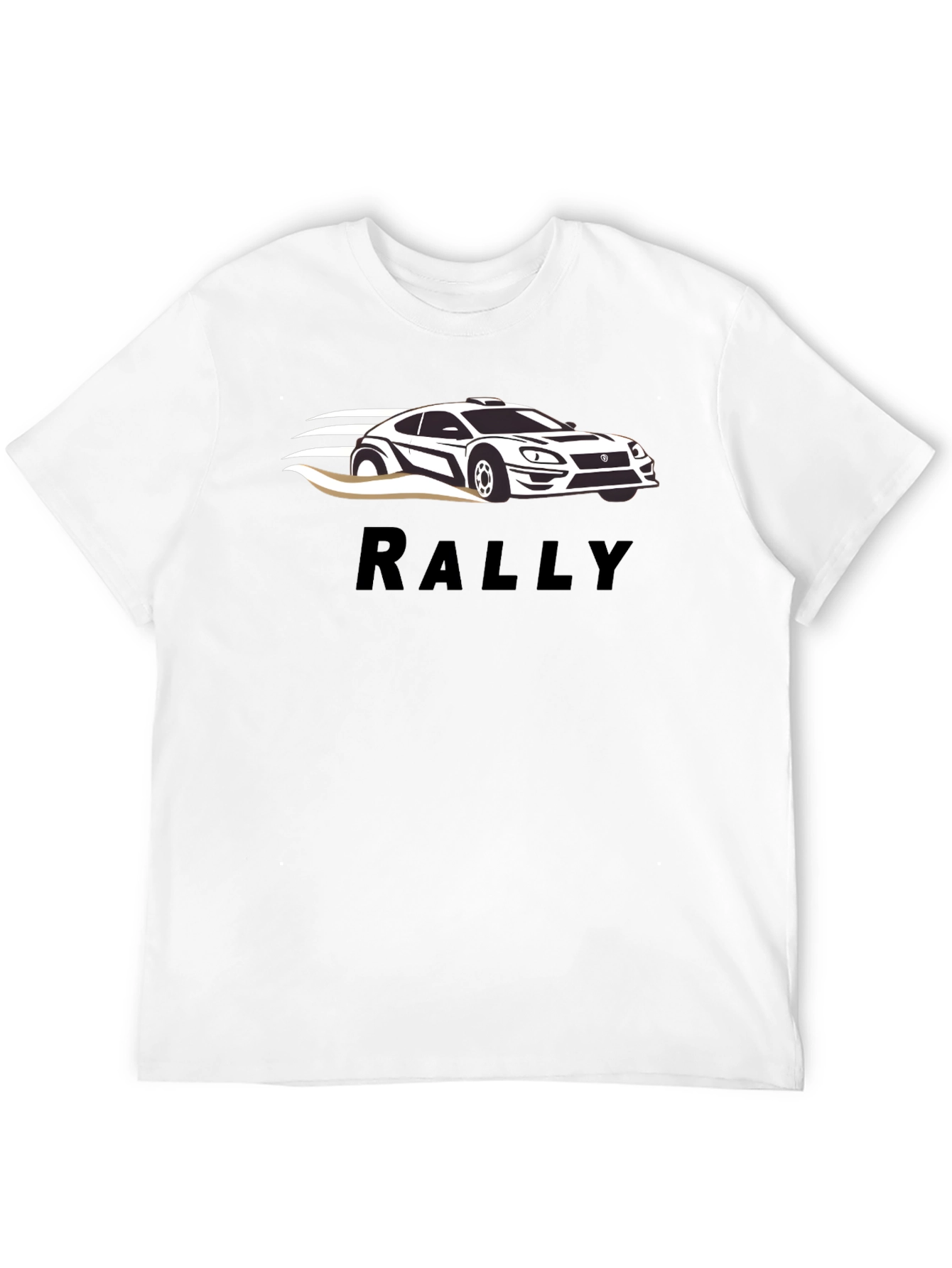 Rally Car Graphic Tee - Black Cotton T-Shirt