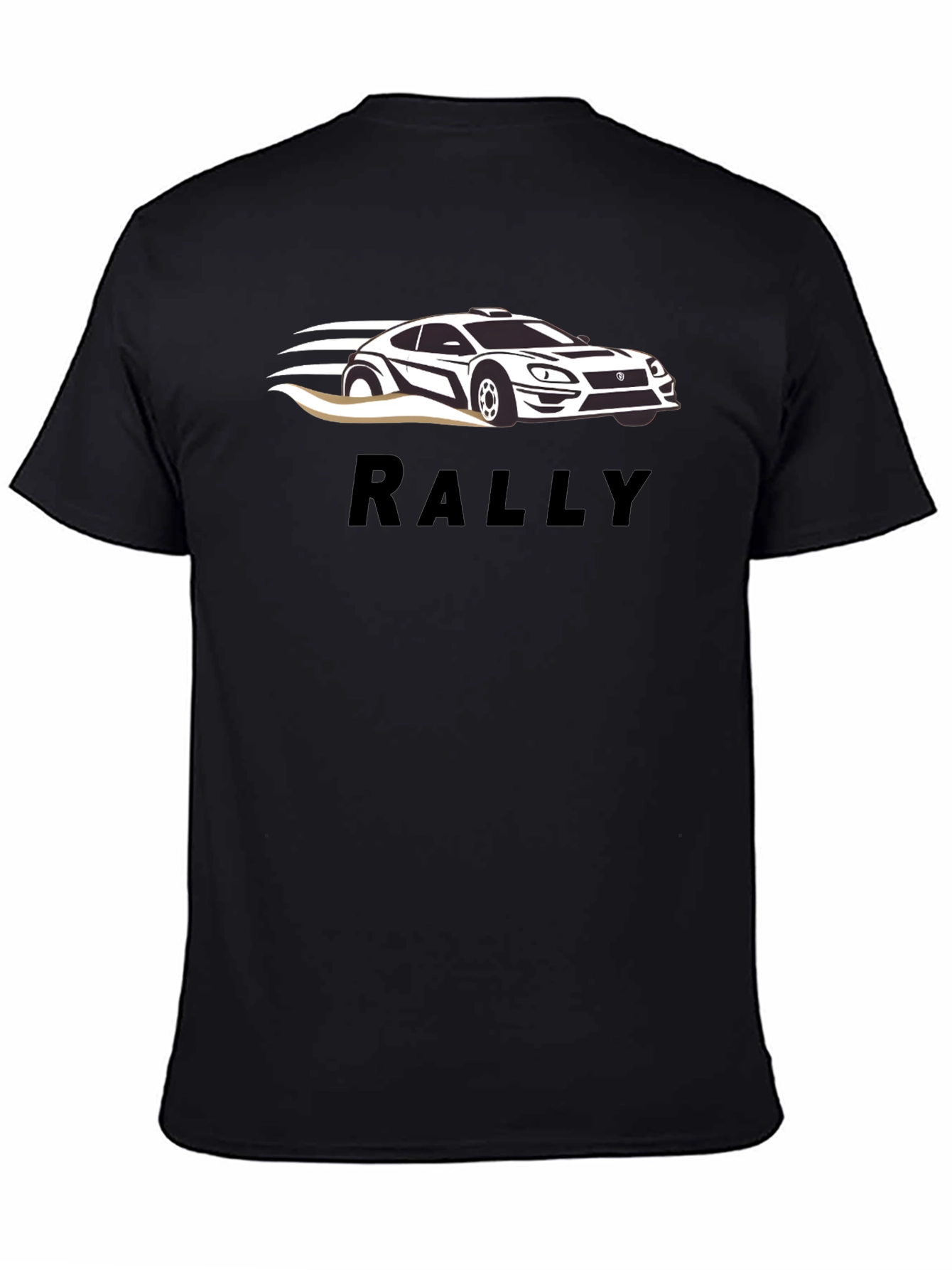 Rally Car Graphic Tee - Black Cotton T-Shirt