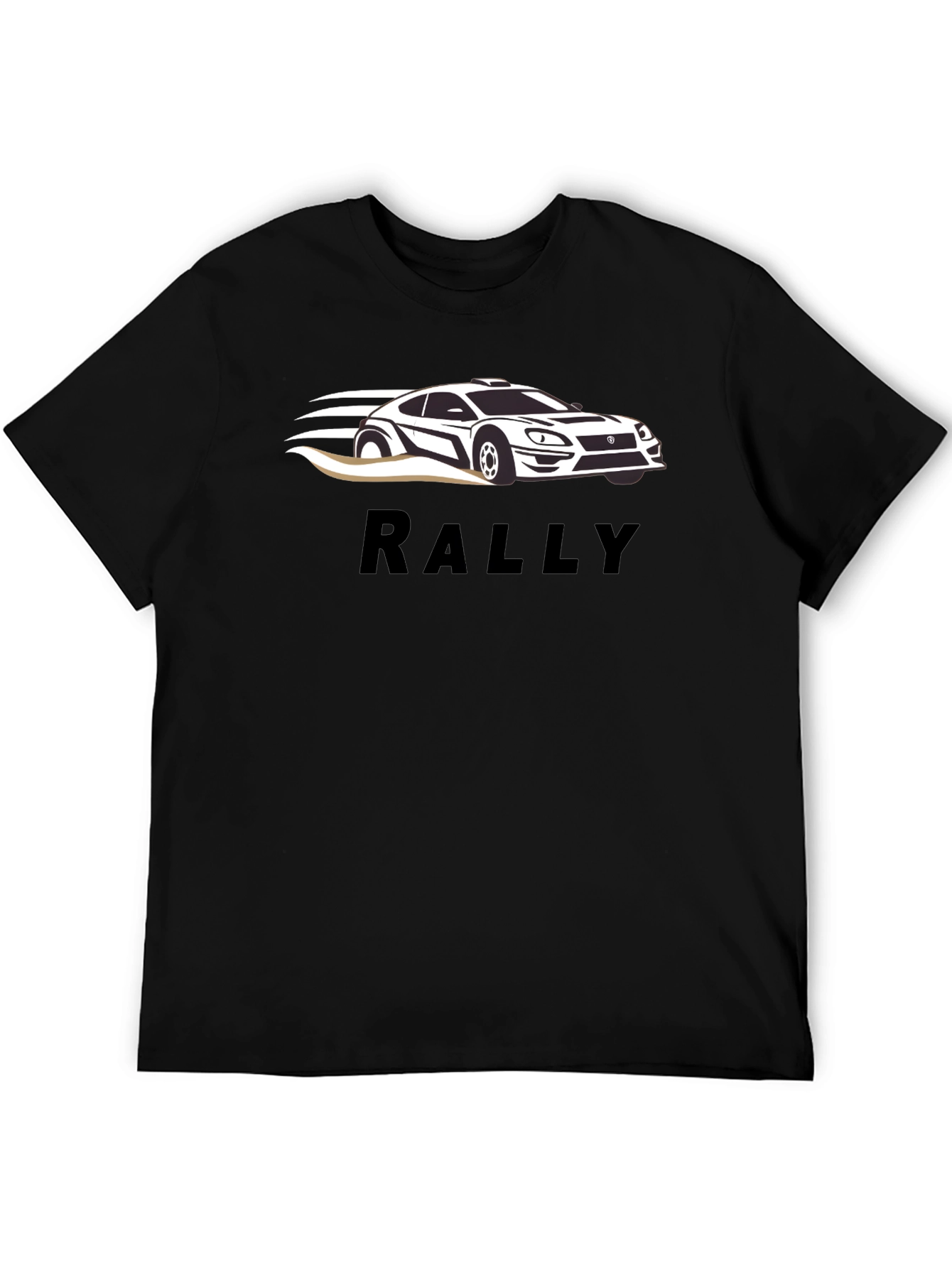 Rally Car Graphic Tee - Black Cotton T-Shirt