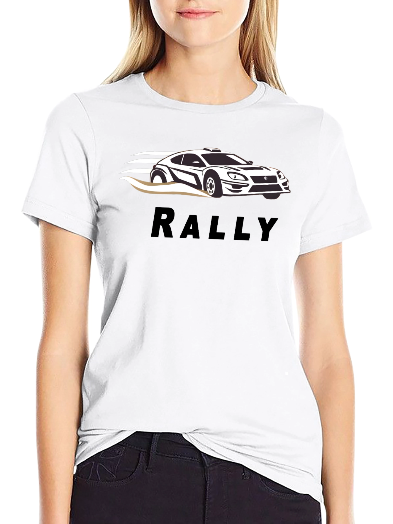 Rally Car Graphic Tee - Black Cotton T-Shirt
