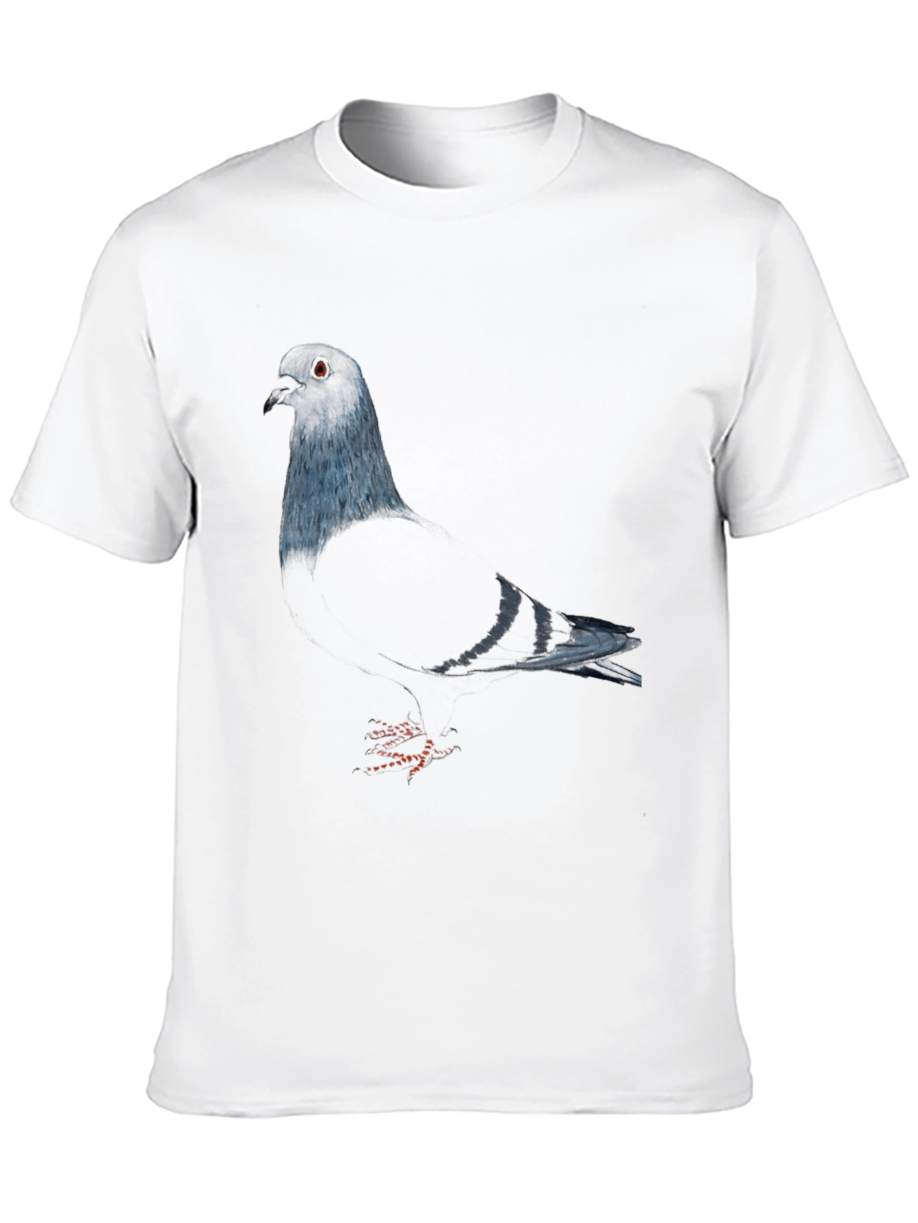 Pigeon Graphic Tee - Sleek Black Bird Lover Shirt