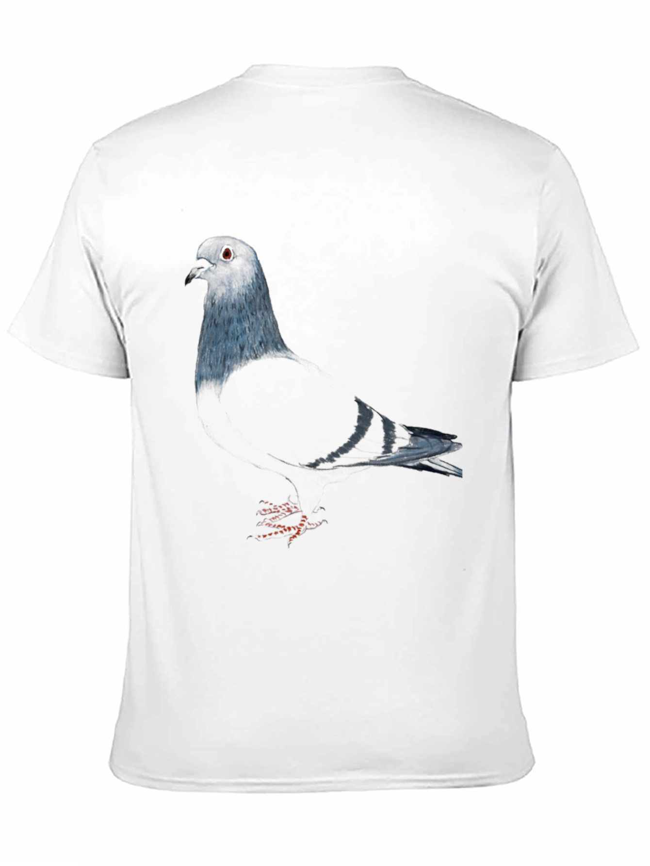 Pigeon Graphic Tee - Sleek Black Bird Lover Shirt