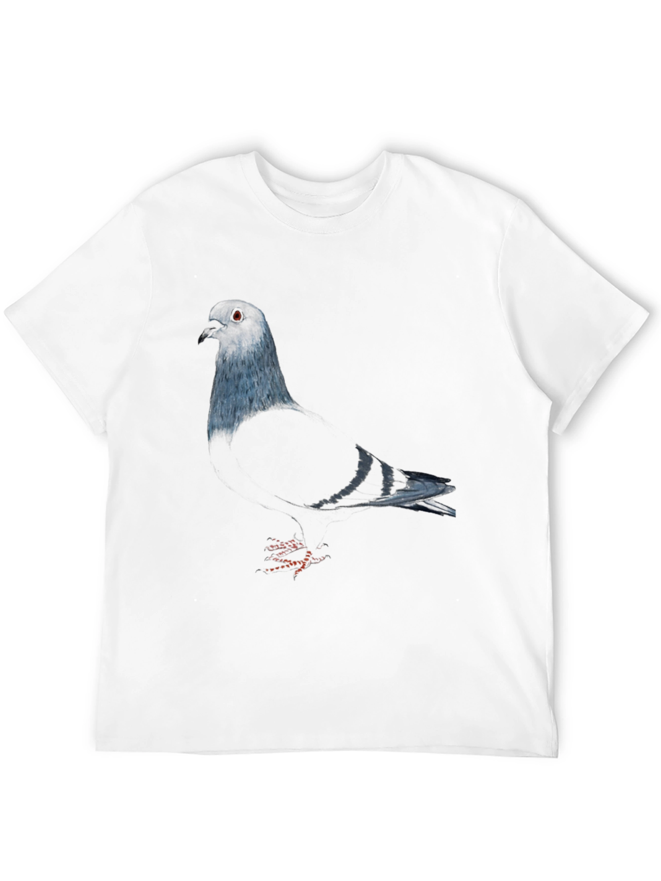 Pigeon Graphic Tee - Sleek Black Bird Lover Shirt