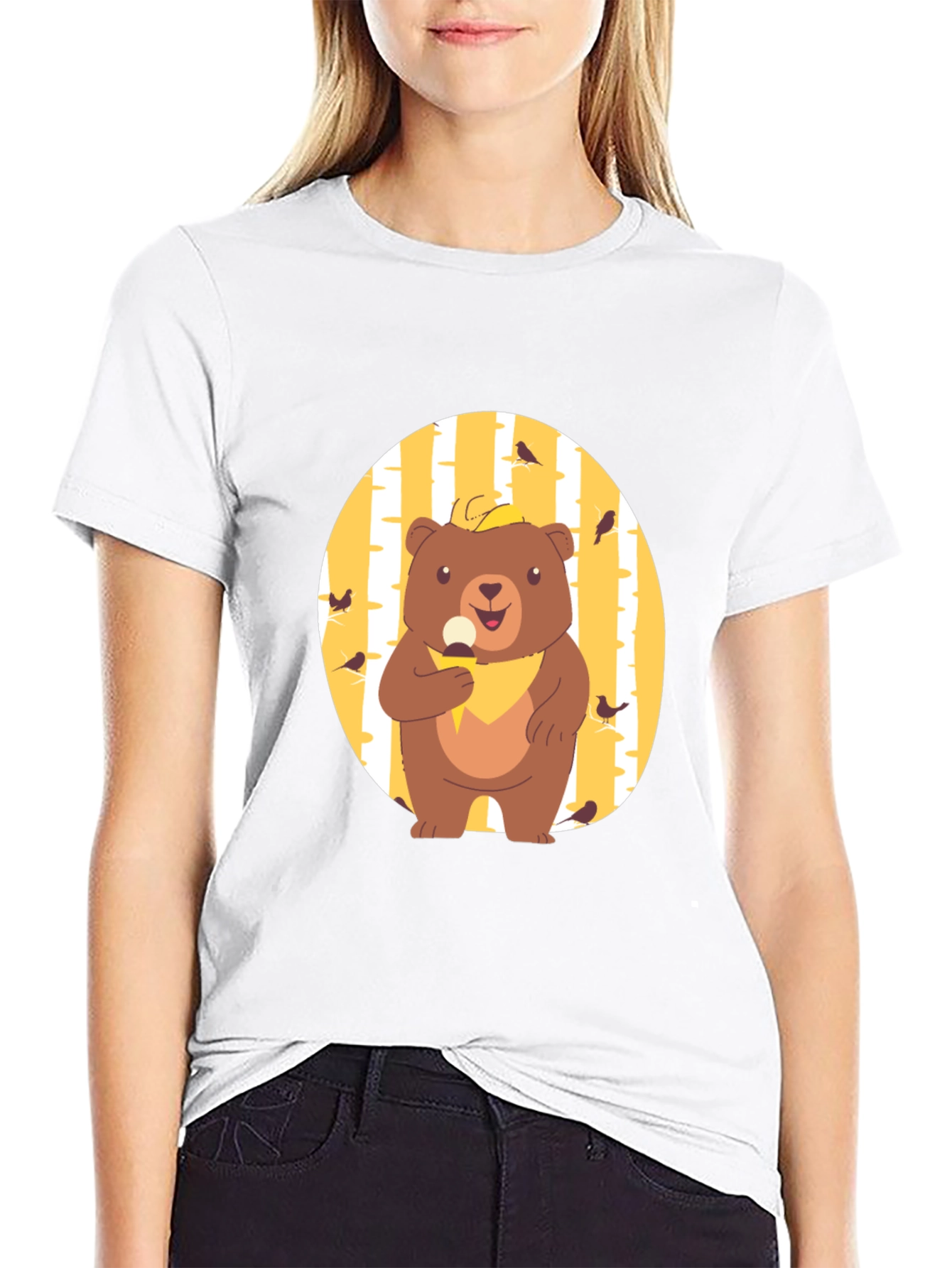 Bear Eating Ice Cream Graphic Tee