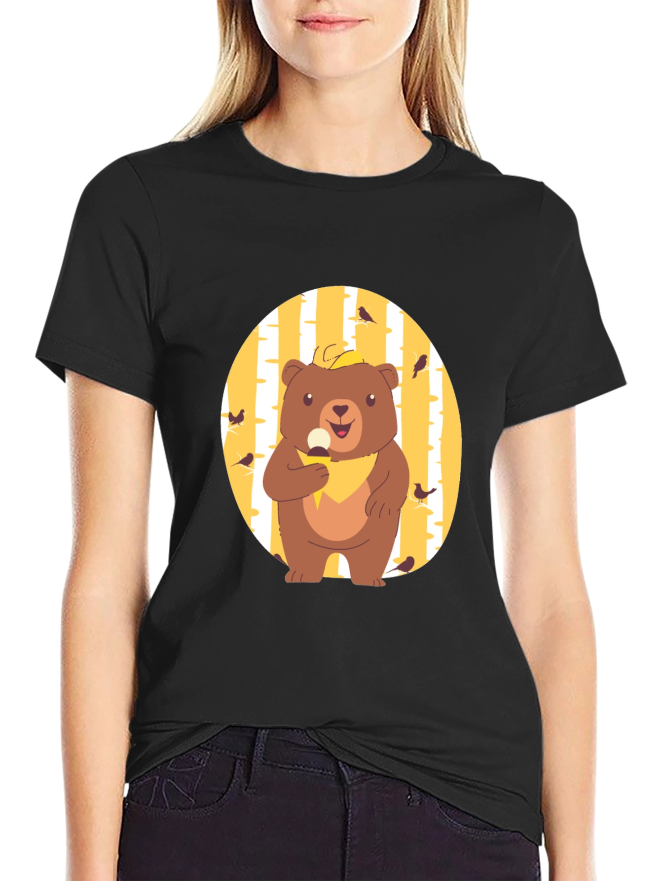 Bear Eating Ice Cream Graphic Tee