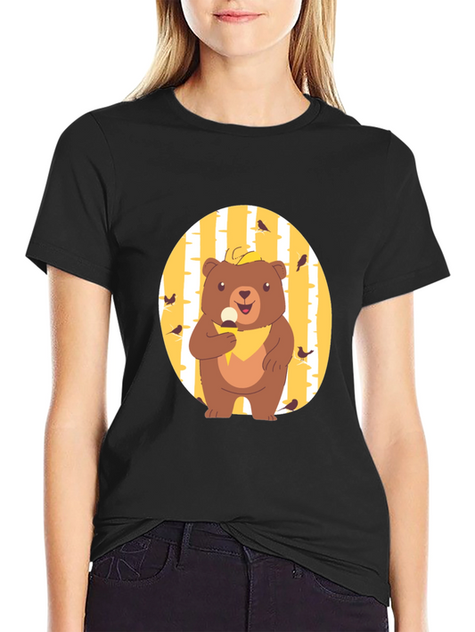 Bear Eating Ice Cream Graphic Tee