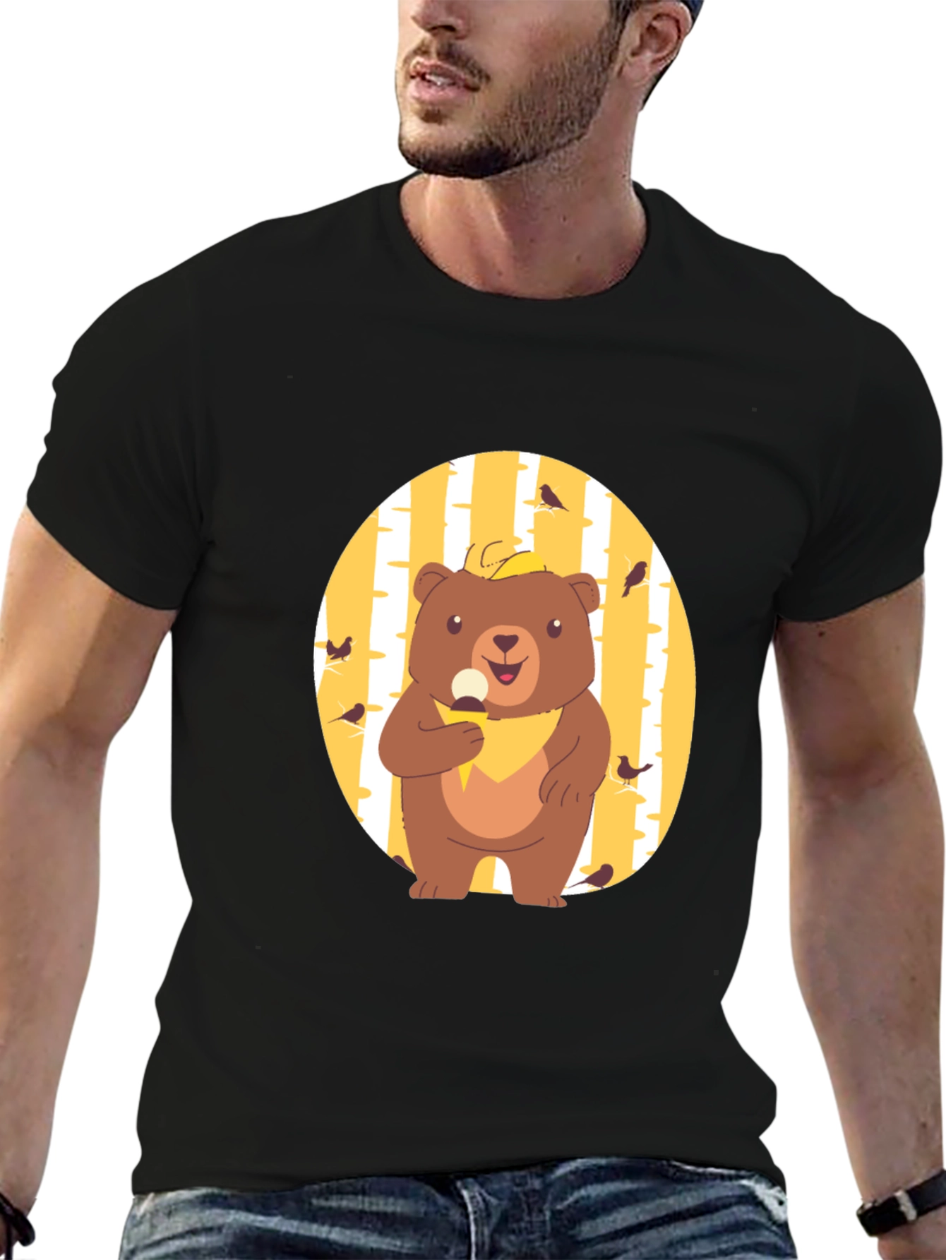 Bear Eating Ice Cream Graphic Tee