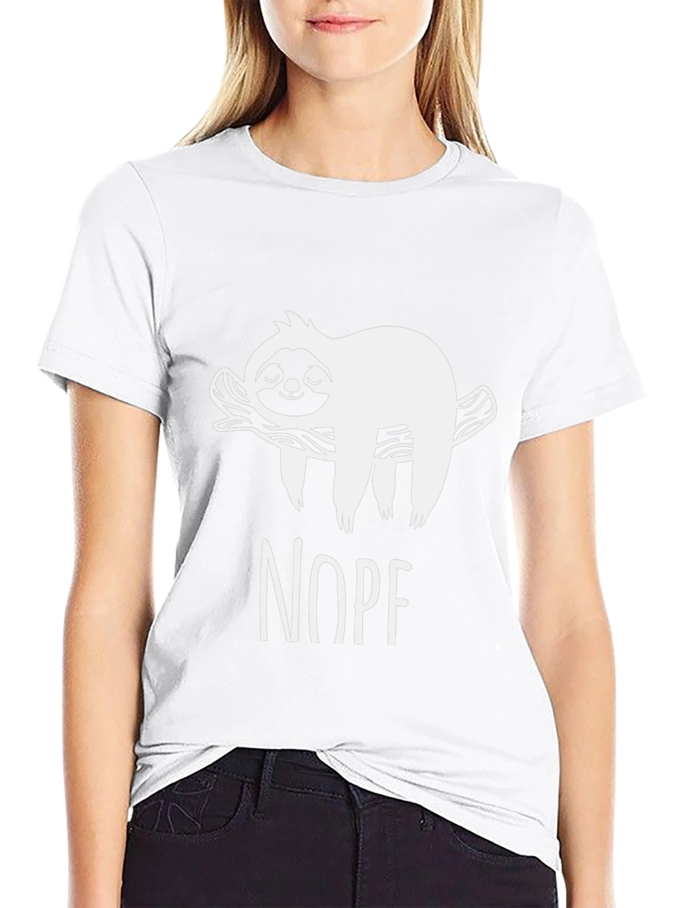 Nope Sloth Graphic T-Shirt - Funny Casual Tee