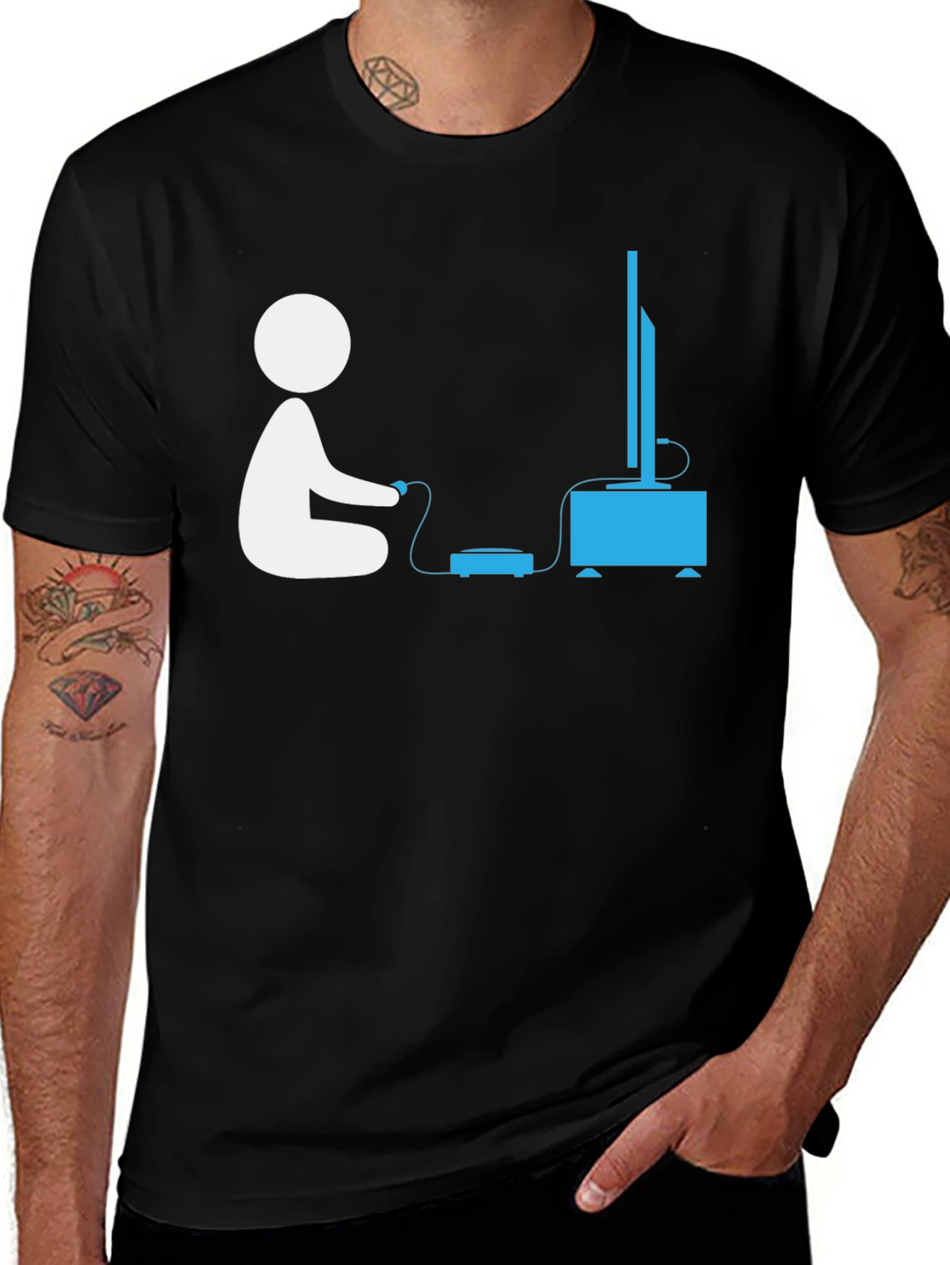 Gamer Silhouette Graphic T-Shirt - Relax & Play!