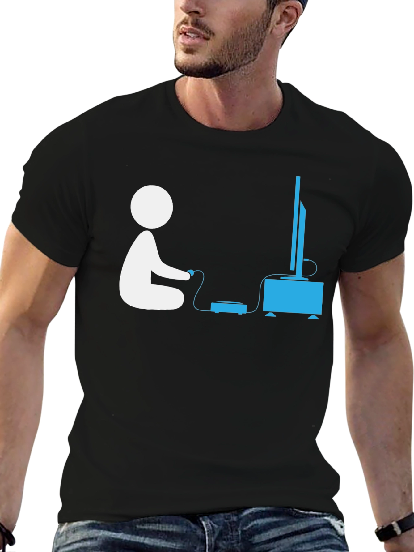 Gamer Silhouette Graphic T-Shirt - Relax & Play!