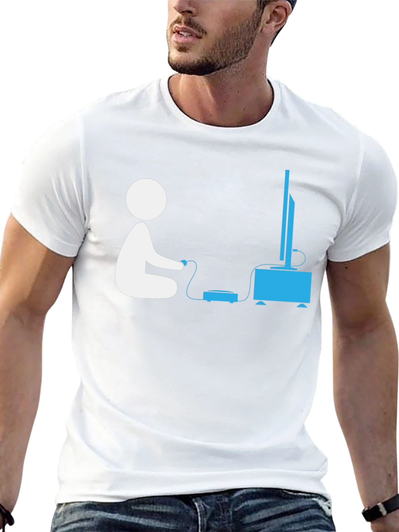 Gamer Silhouette Graphic T-Shirt - Relax & Play!