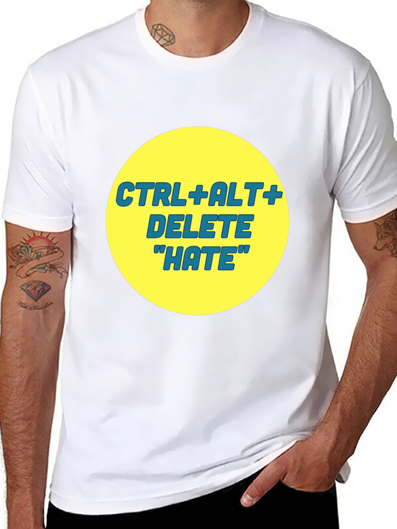 Ctrl+Alt+Delete Hate T-Shirt:  Motivational Graphic Tee
