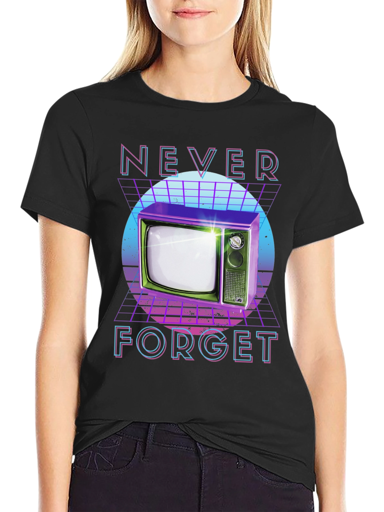 Retro TV T-Shirt - Never Forget Design