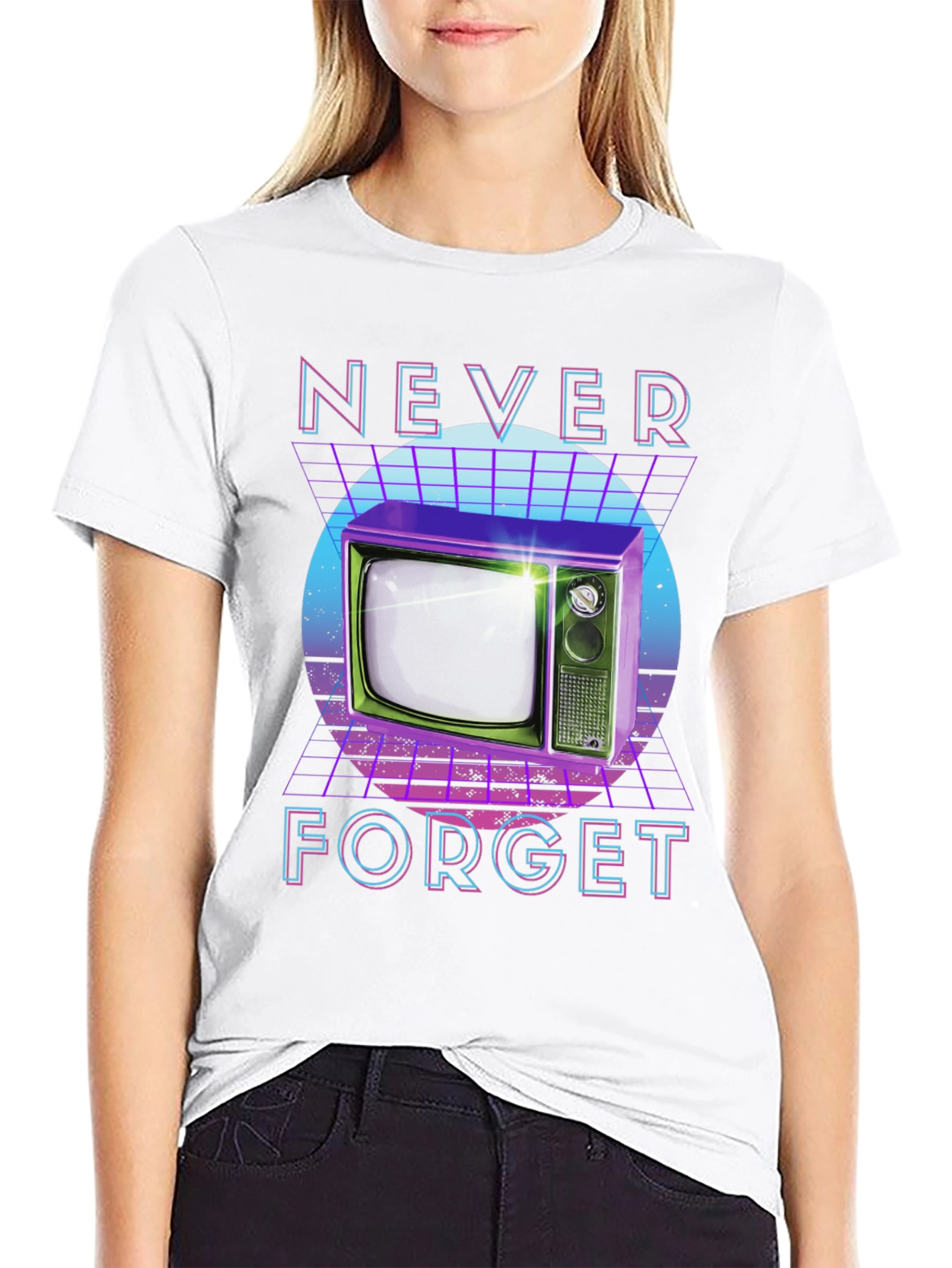 Retro TV T-Shirt - Never Forget Design