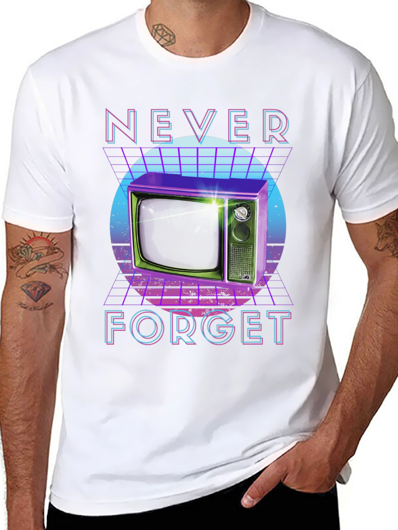Retro TV T-Shirt - Never Forget Design