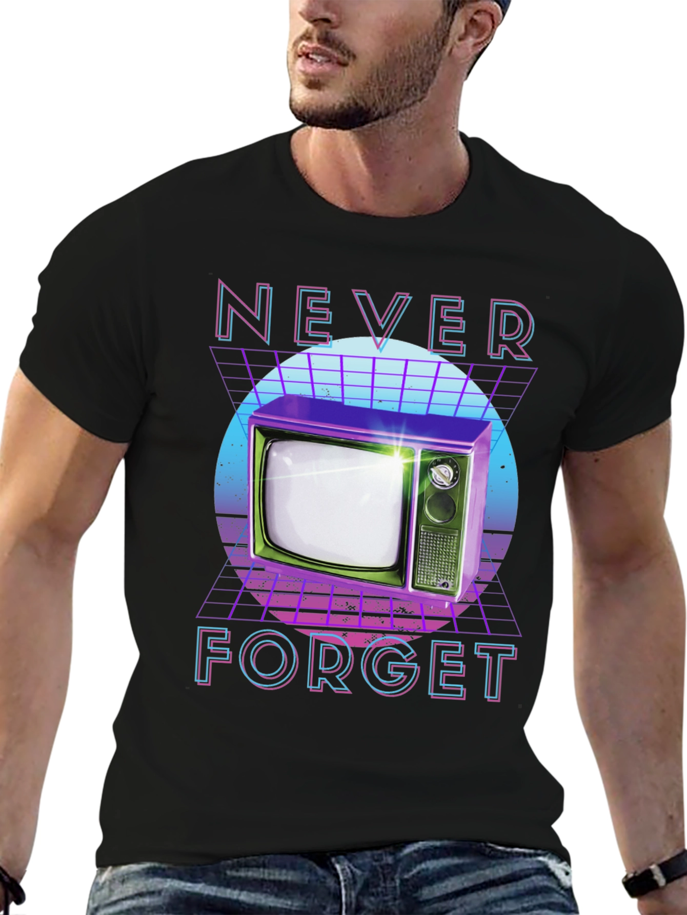 Retro TV T-Shirt - Never Forget Design
