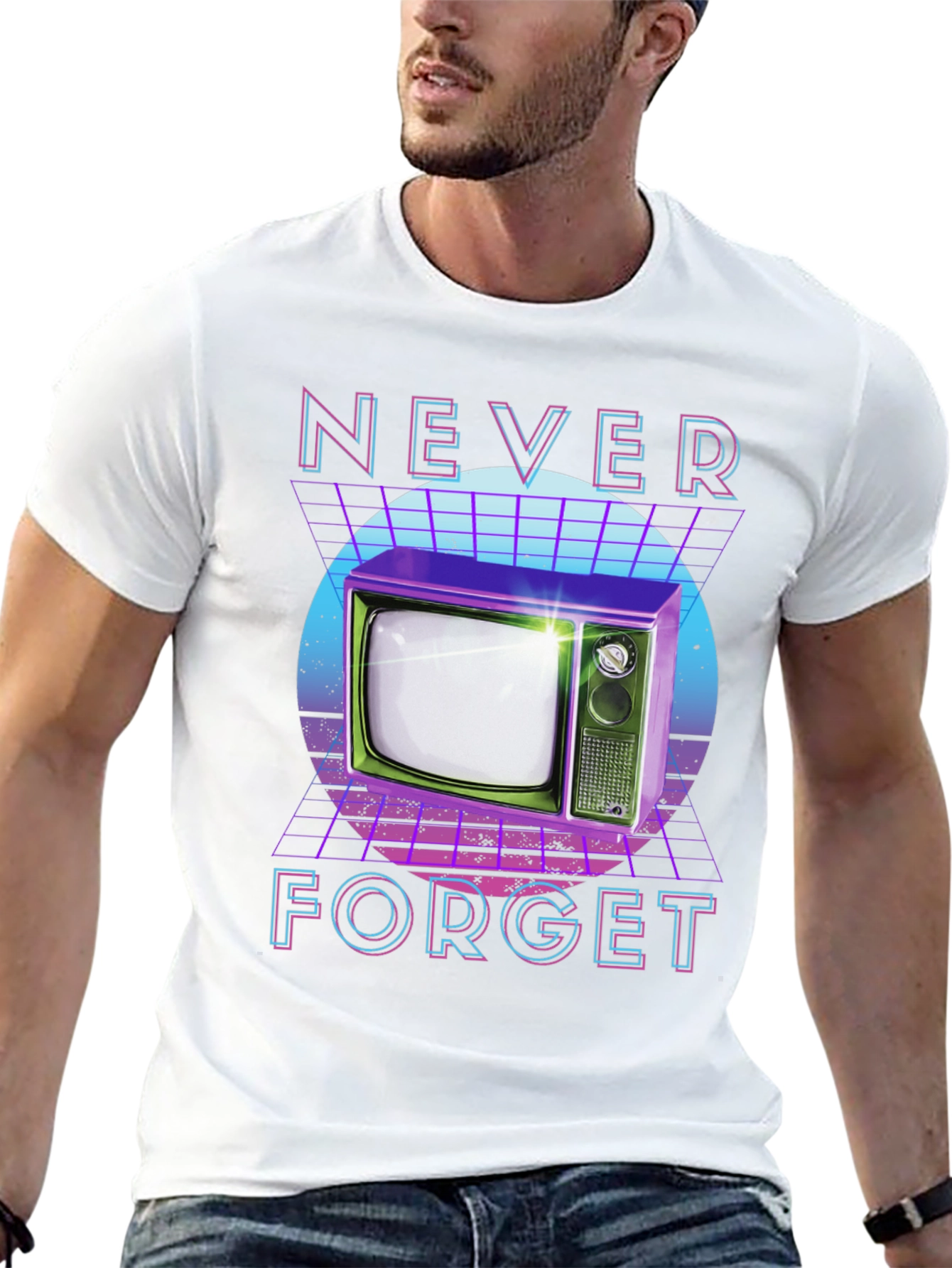 Retro TV T-Shirt - Never Forget Design