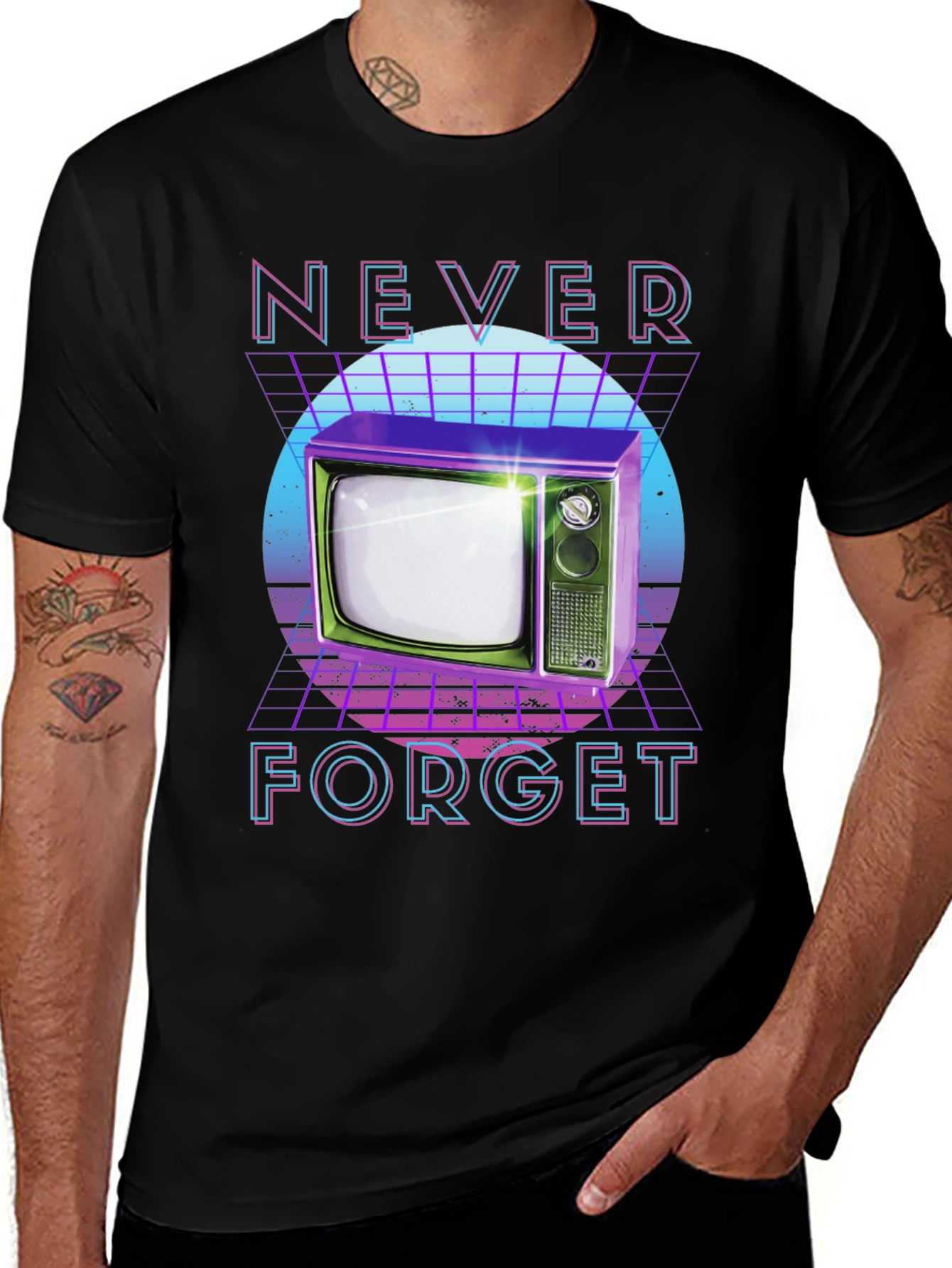 Retro TV T-Shirt - Never Forget Design