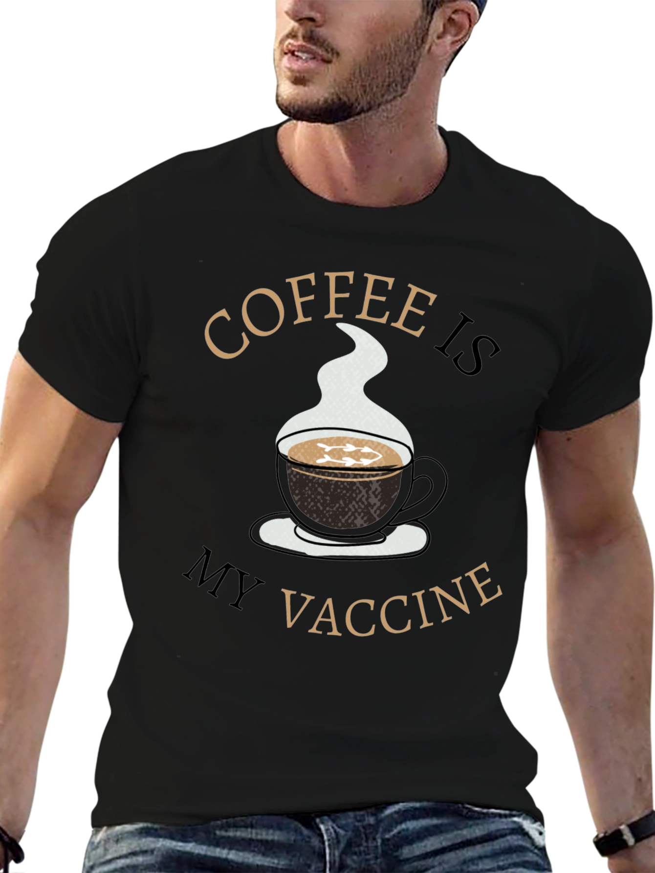 Coffee is My Vaccine T-Shirt - Novelty Graphic Tee
