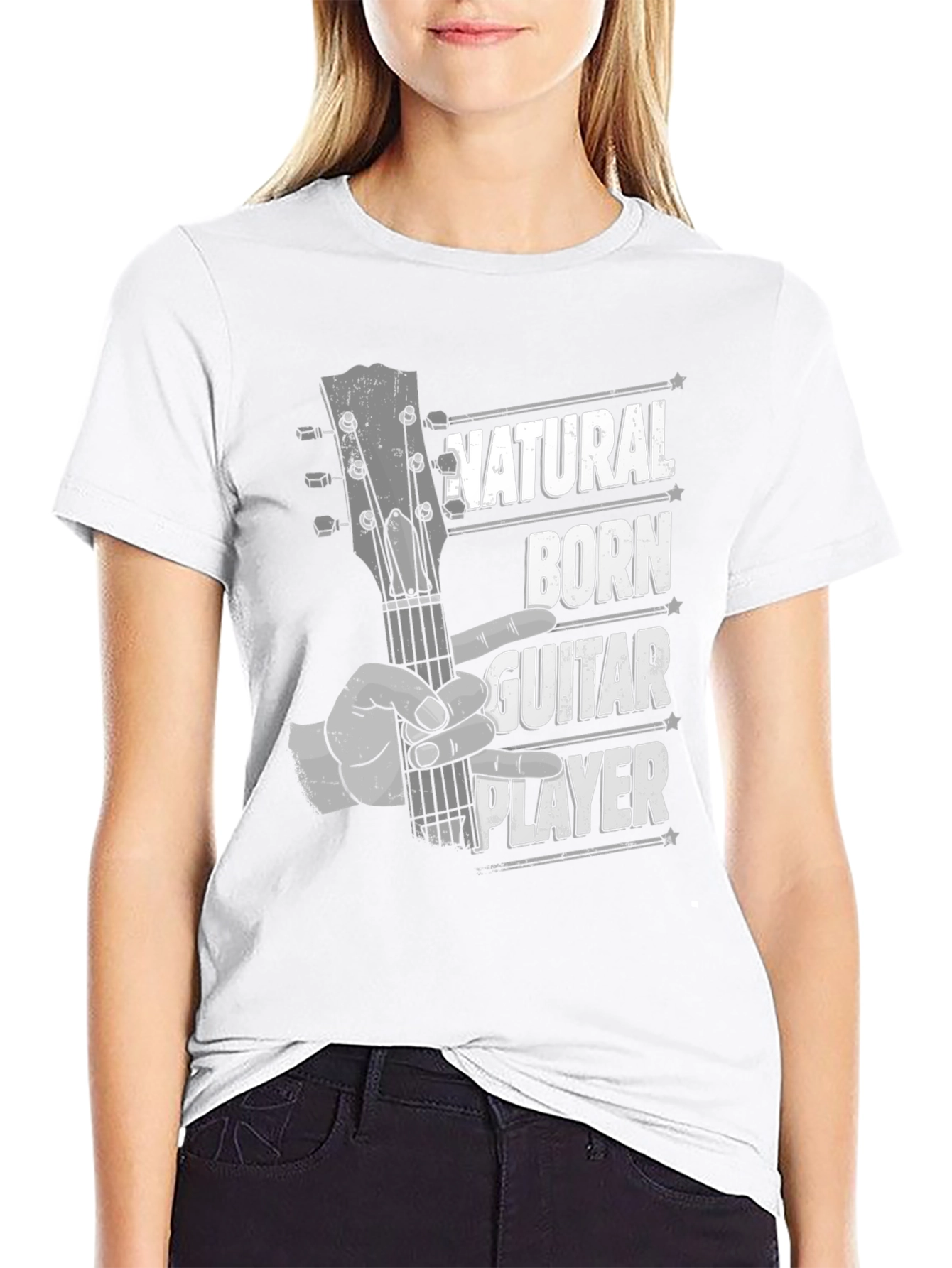 Natural Born Guitar Player Black T-Shirt