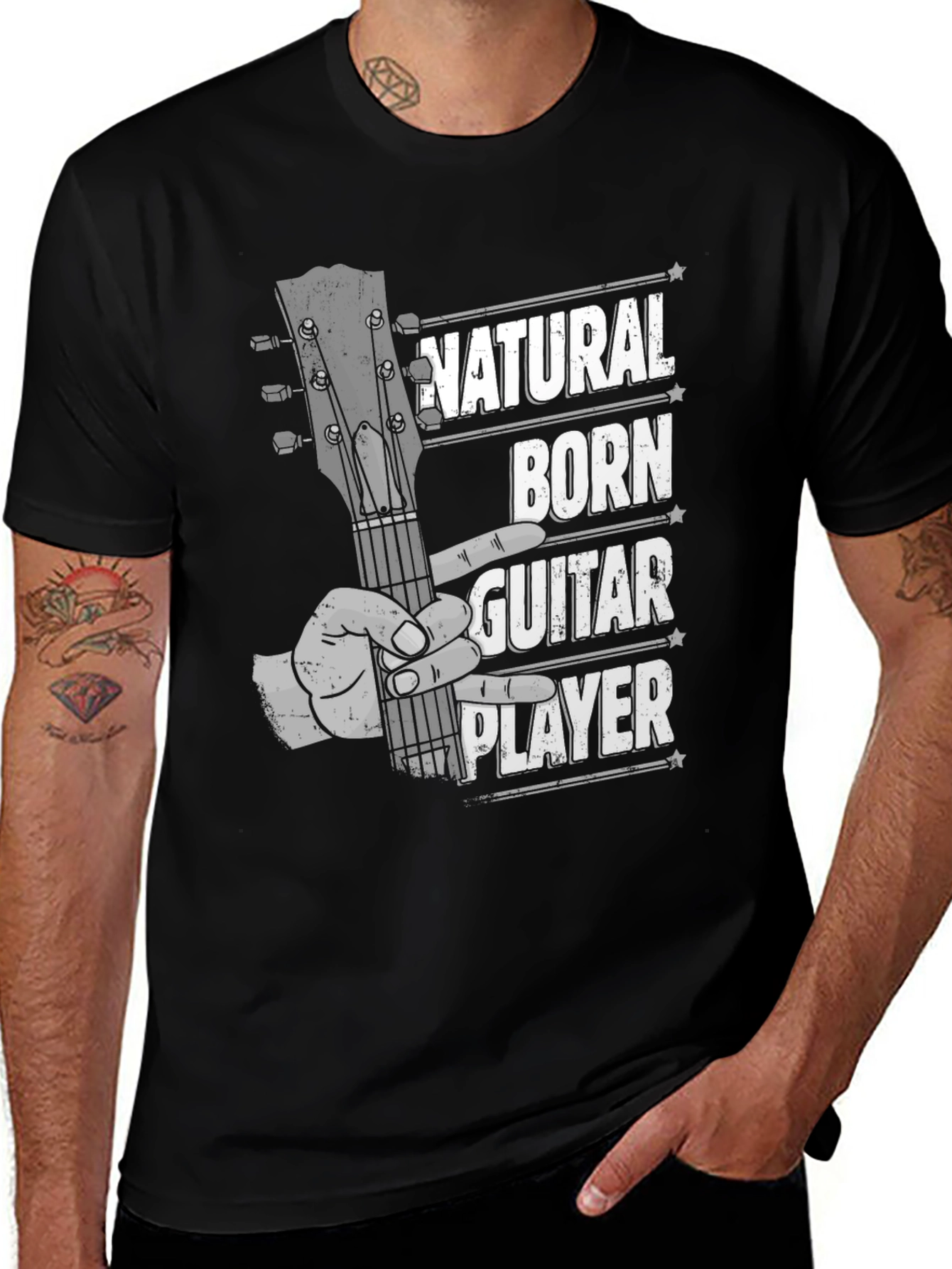 Natural Born Guitar Player Black T-Shirt