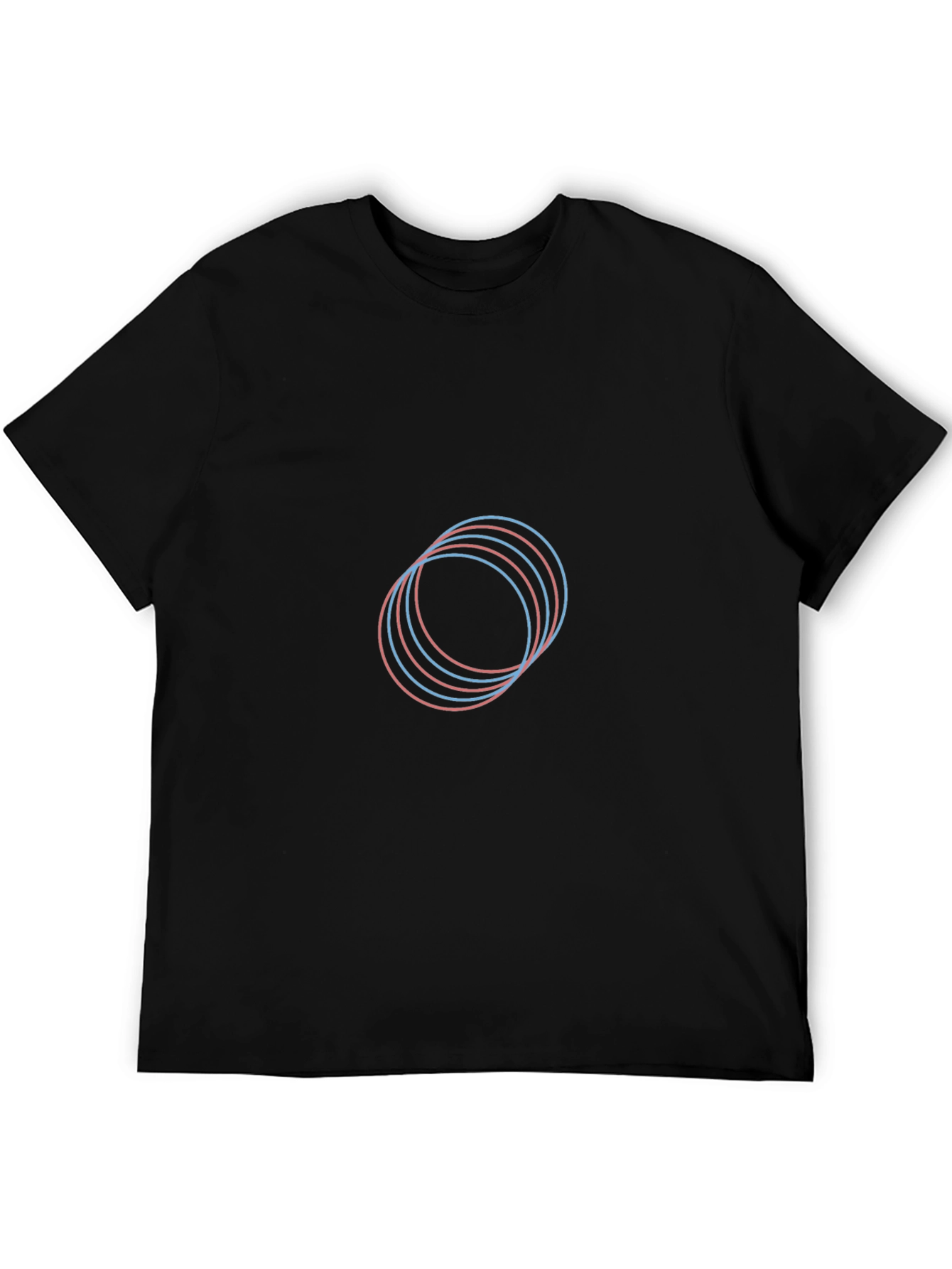 Modern Geometric Circle Graphic Black T-Shirt